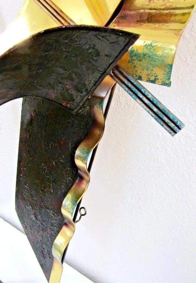 1989 Signed Curtis Jere Copper and Brass Wall Sculpture - 4