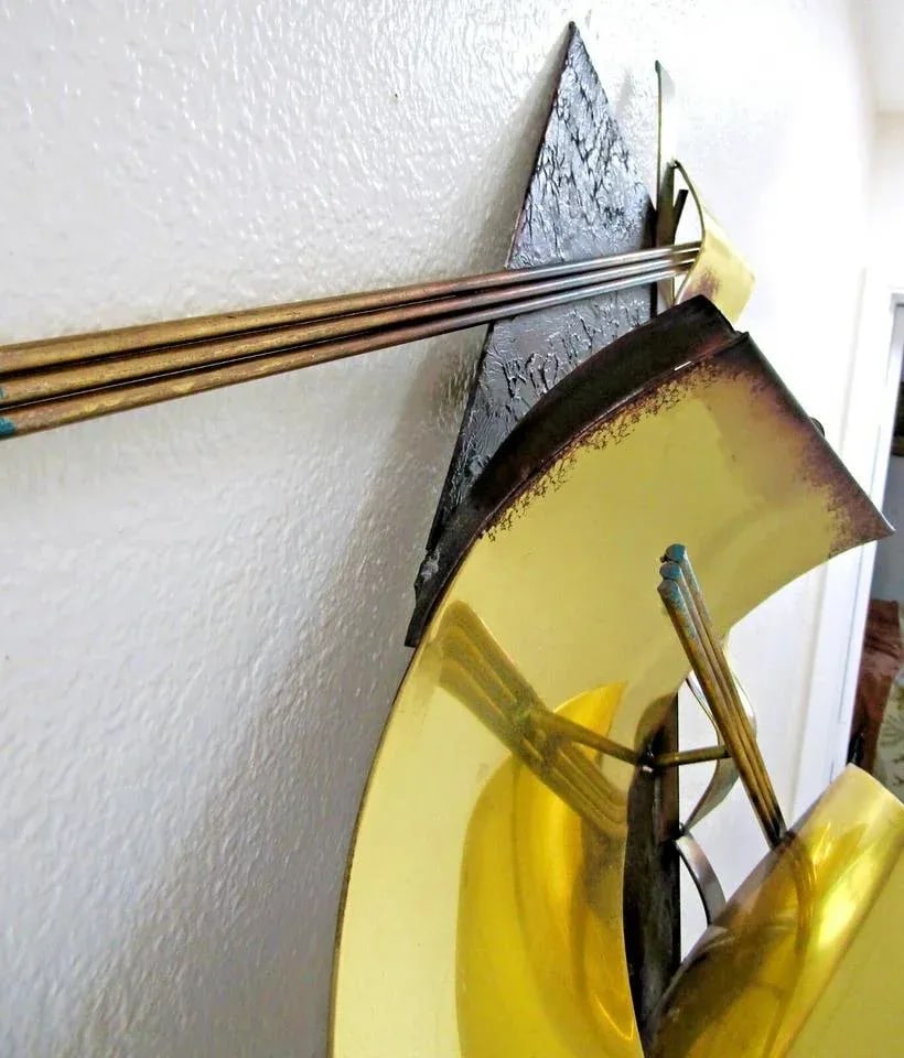 1989 Signed Curtis Jere Copper and Brass Wall Sculpture - 6