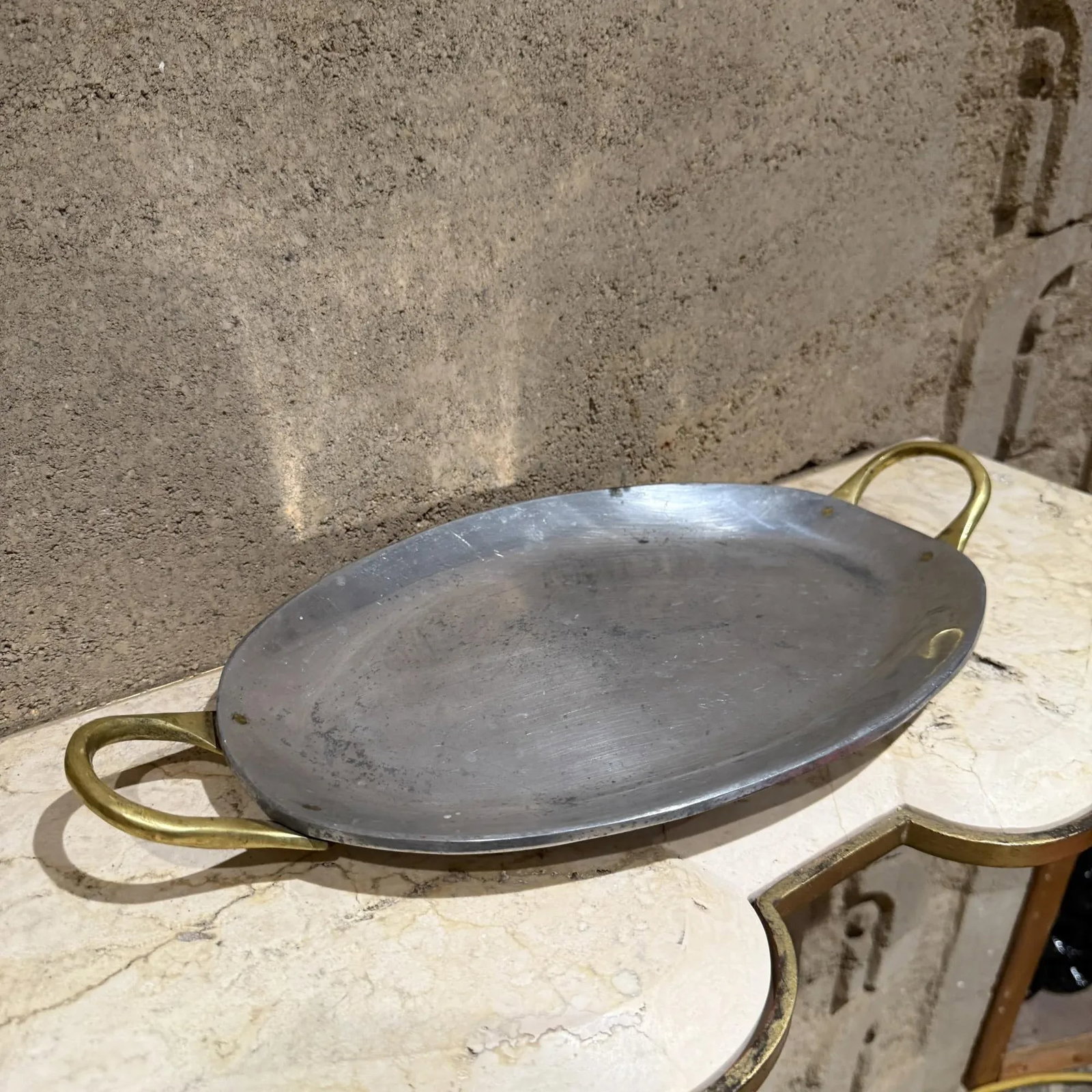 David Marshall Aluminum Brass Serving Platter Mid Century Modern - 4