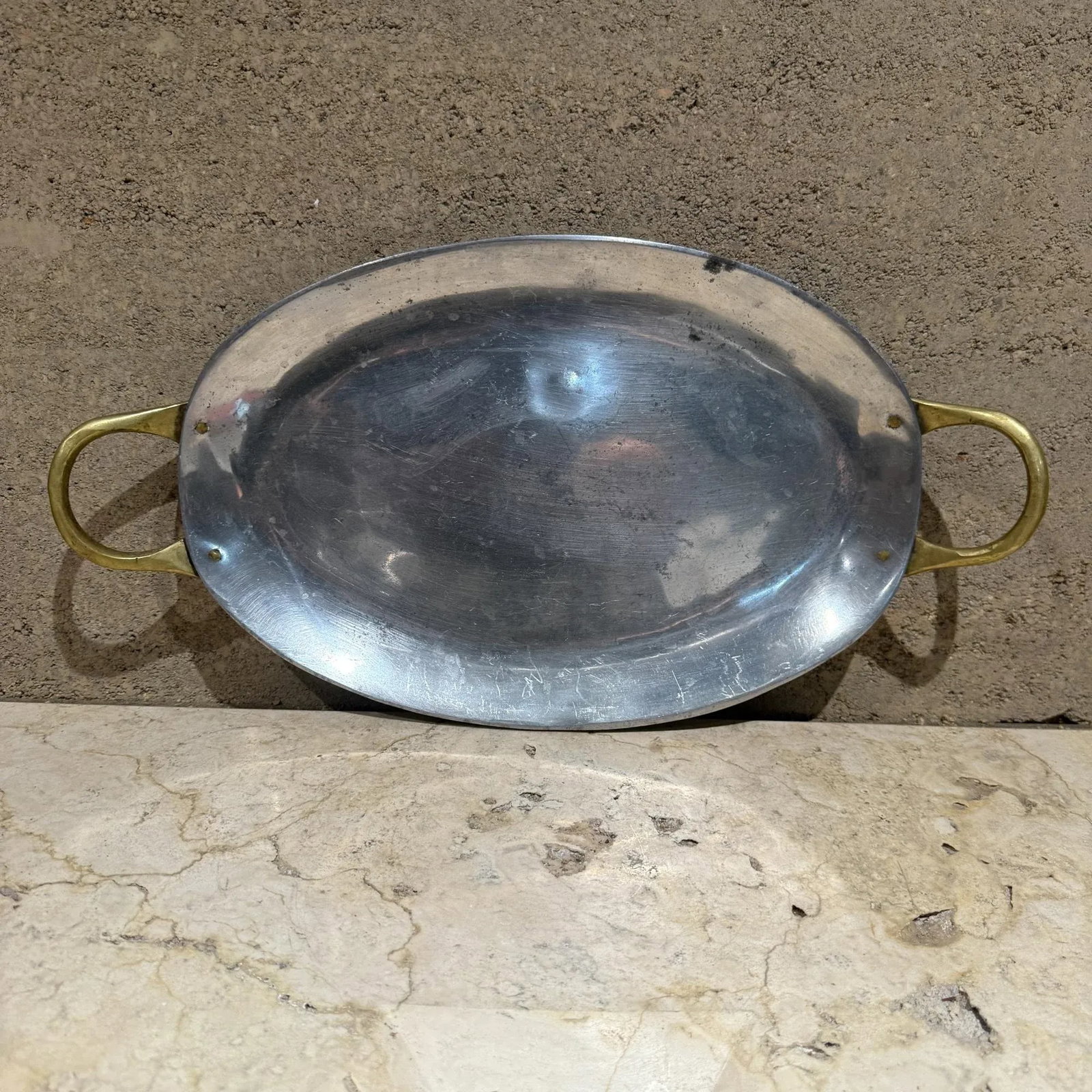 David Marshall Aluminum Brass Serving Platter Mid Century Modern - 6
