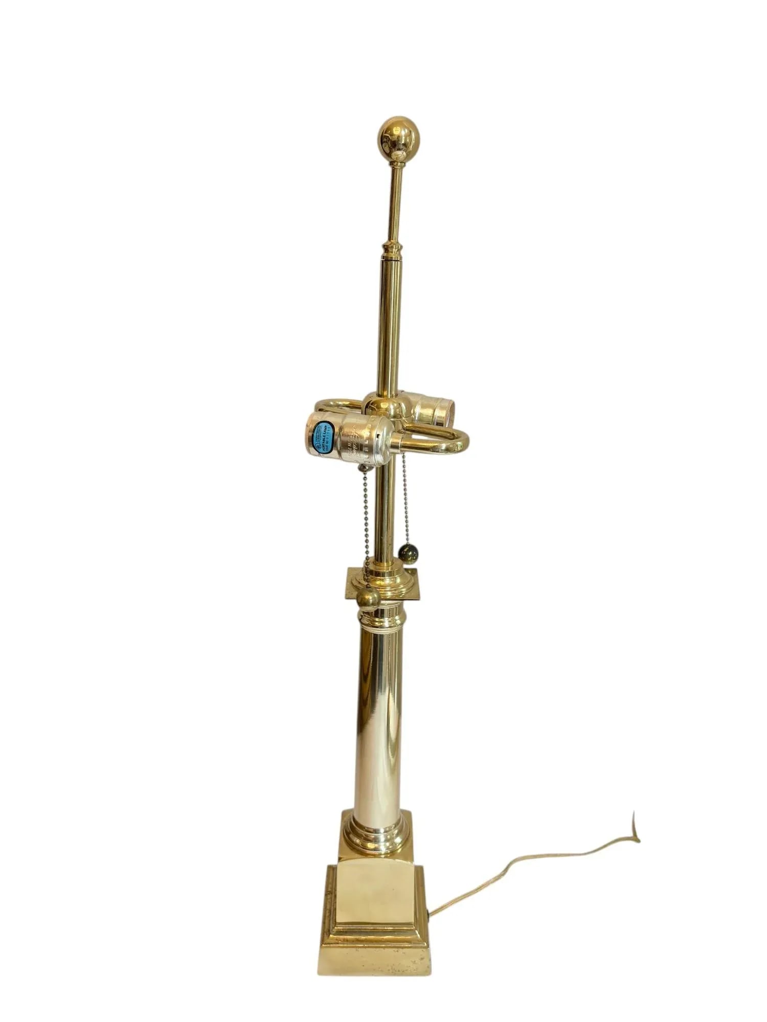 Mid 20th Century National Society of the Sons of the American Revolution Brass Table Lamp - 2