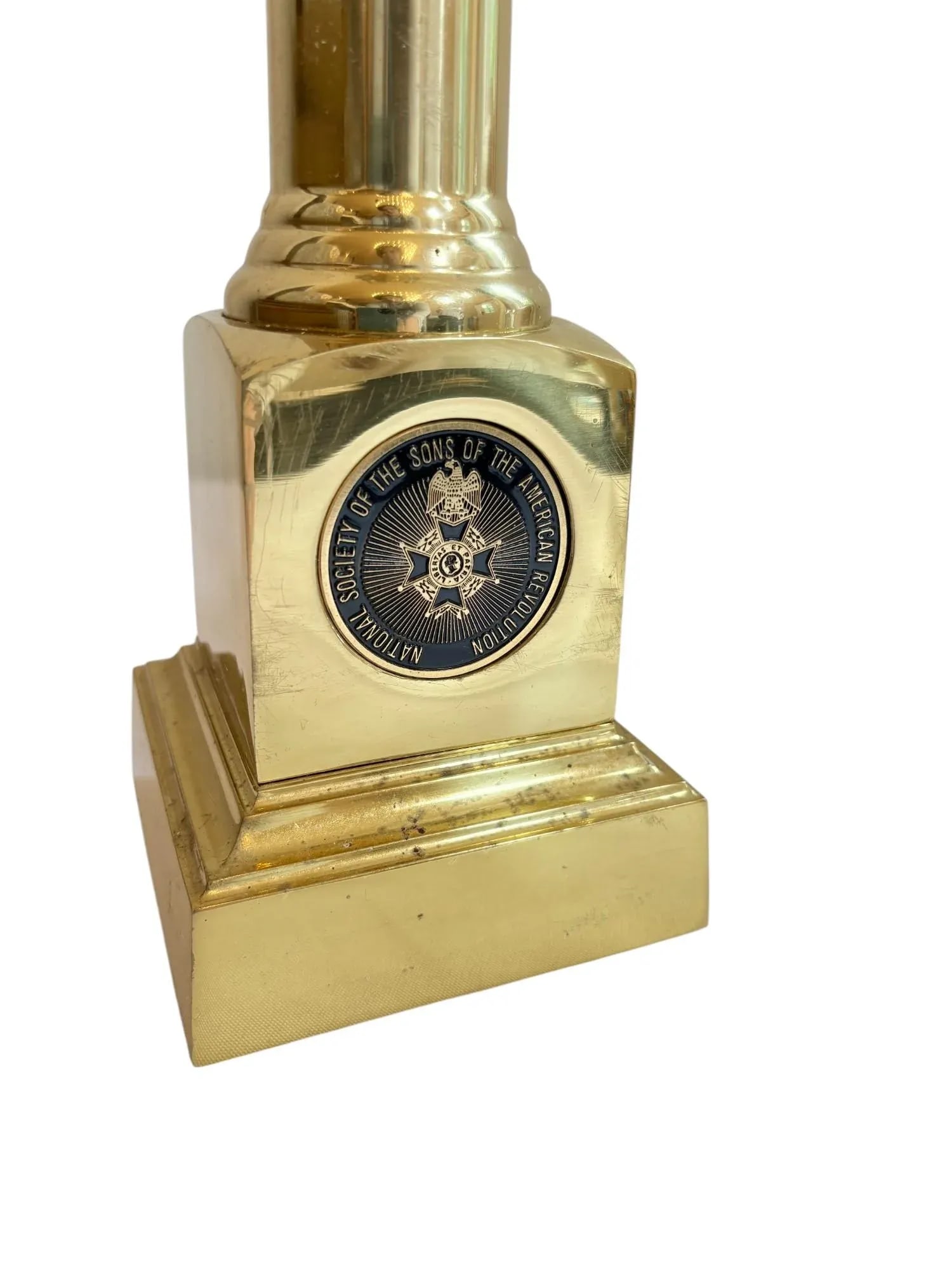 Mid 20th Century National Society of the Sons of the American Revolution Brass Table Lamp - 5