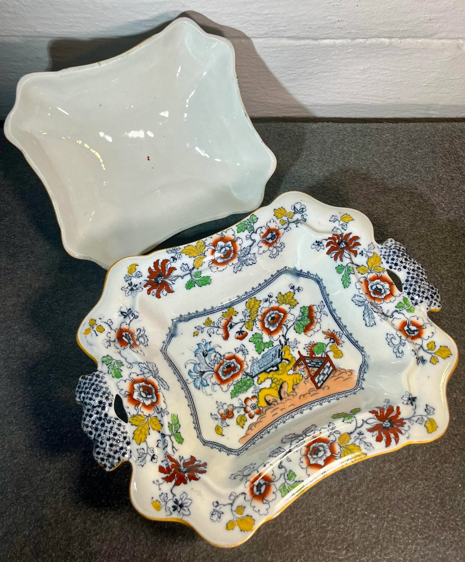 Early 20th Century Ashworth Bros Hanley Rectangular Covered Vegetable Server - 8
