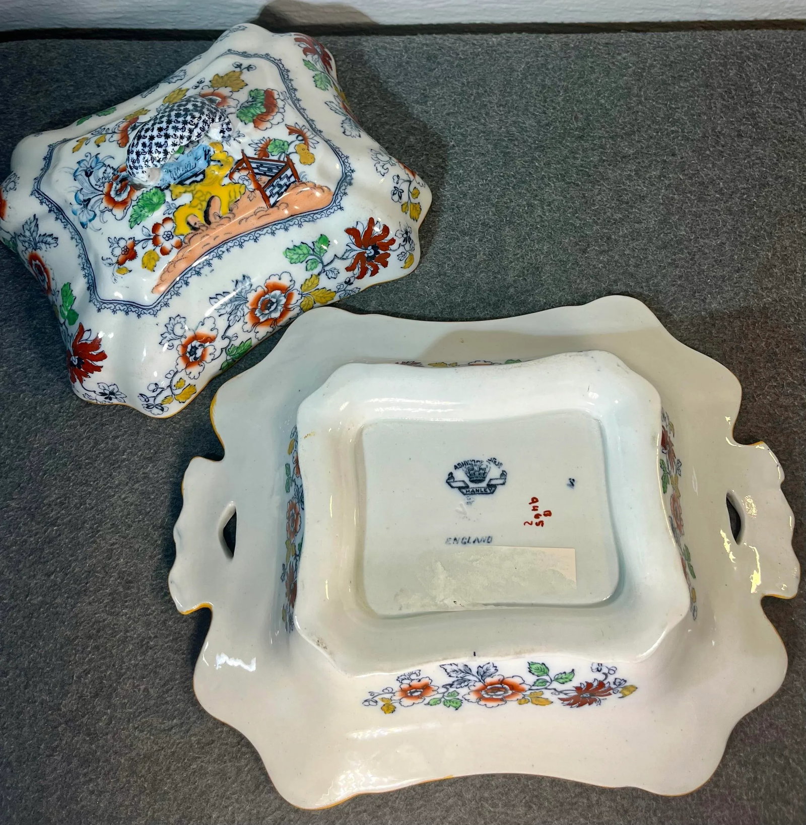 Early 20th Century Ashworth Bros Hanley Rectangular Covered Vegetable Server - 9