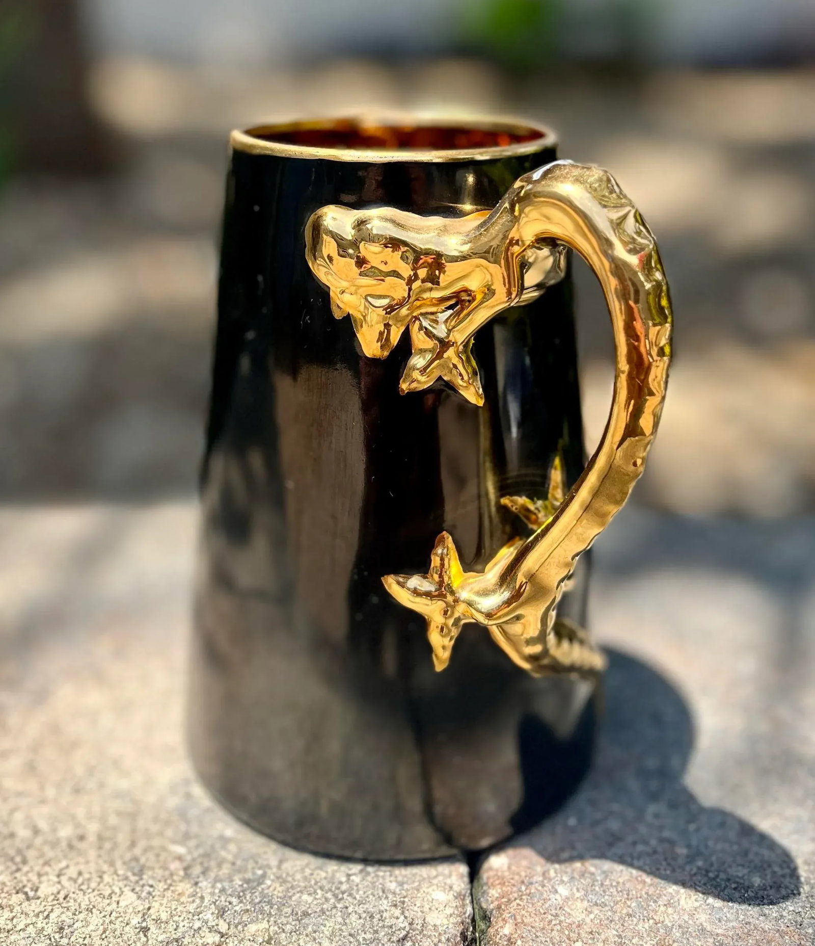 Antique Jaeger & Co (Bavaria) Porcelain Dragon Handle Mug - 2
