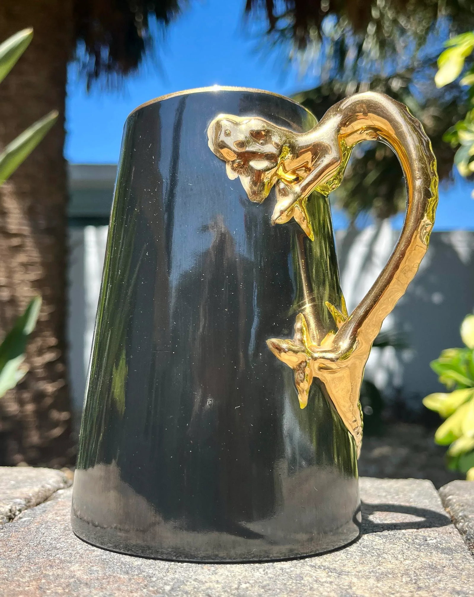Antique Jaeger & Co (Bavaria) Porcelain Dragon Handle Mug - 4
