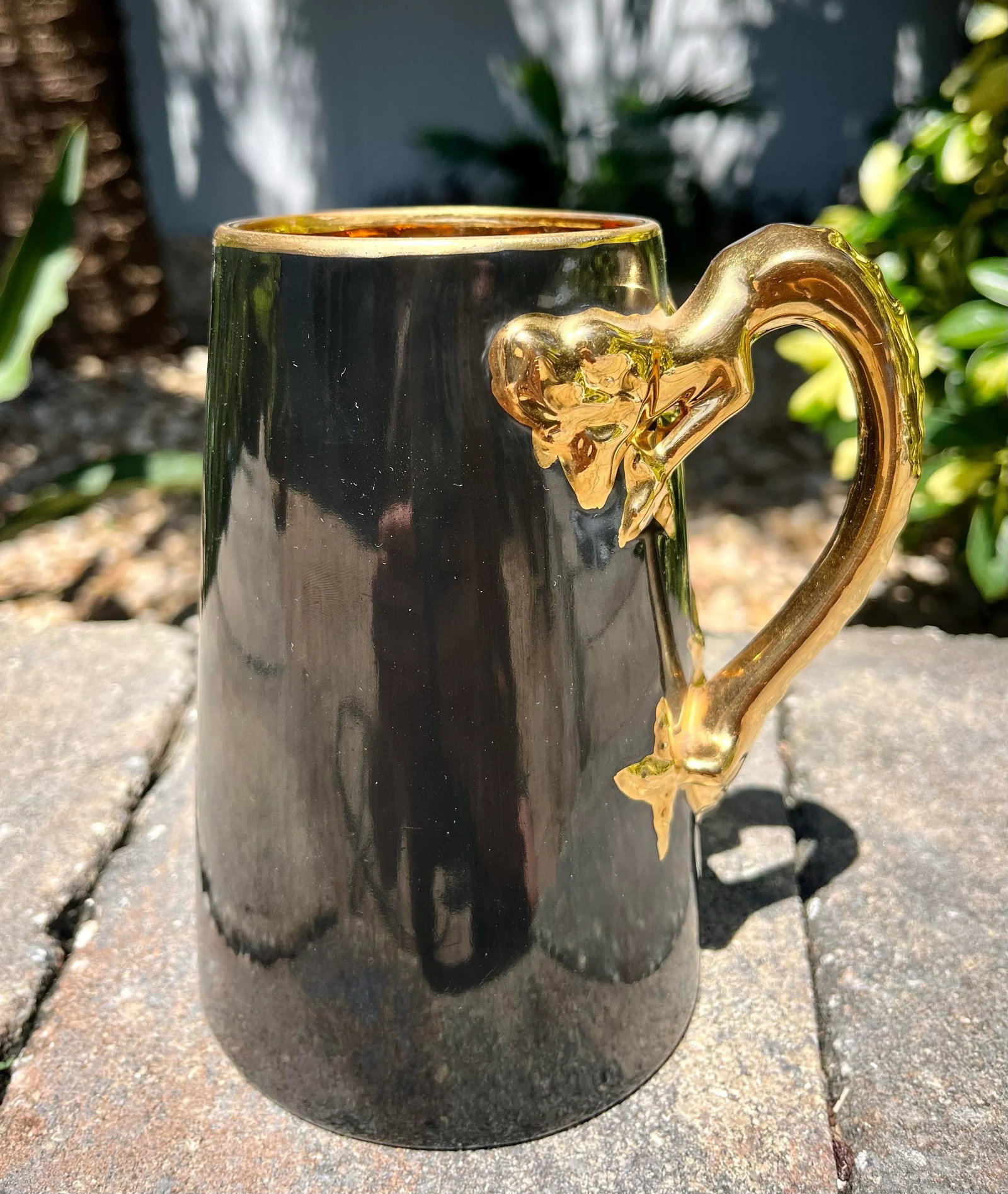 Antique Jaeger & Co (Bavaria) Porcelain Dragon Handle Mug - 5