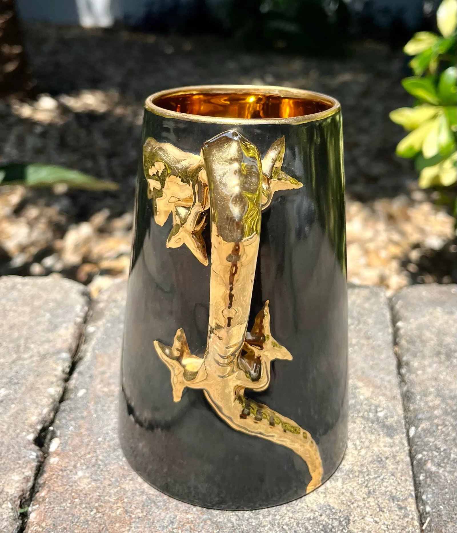 Antique Jaeger & Co (Bavaria) Porcelain Dragon Handle Mug - 7