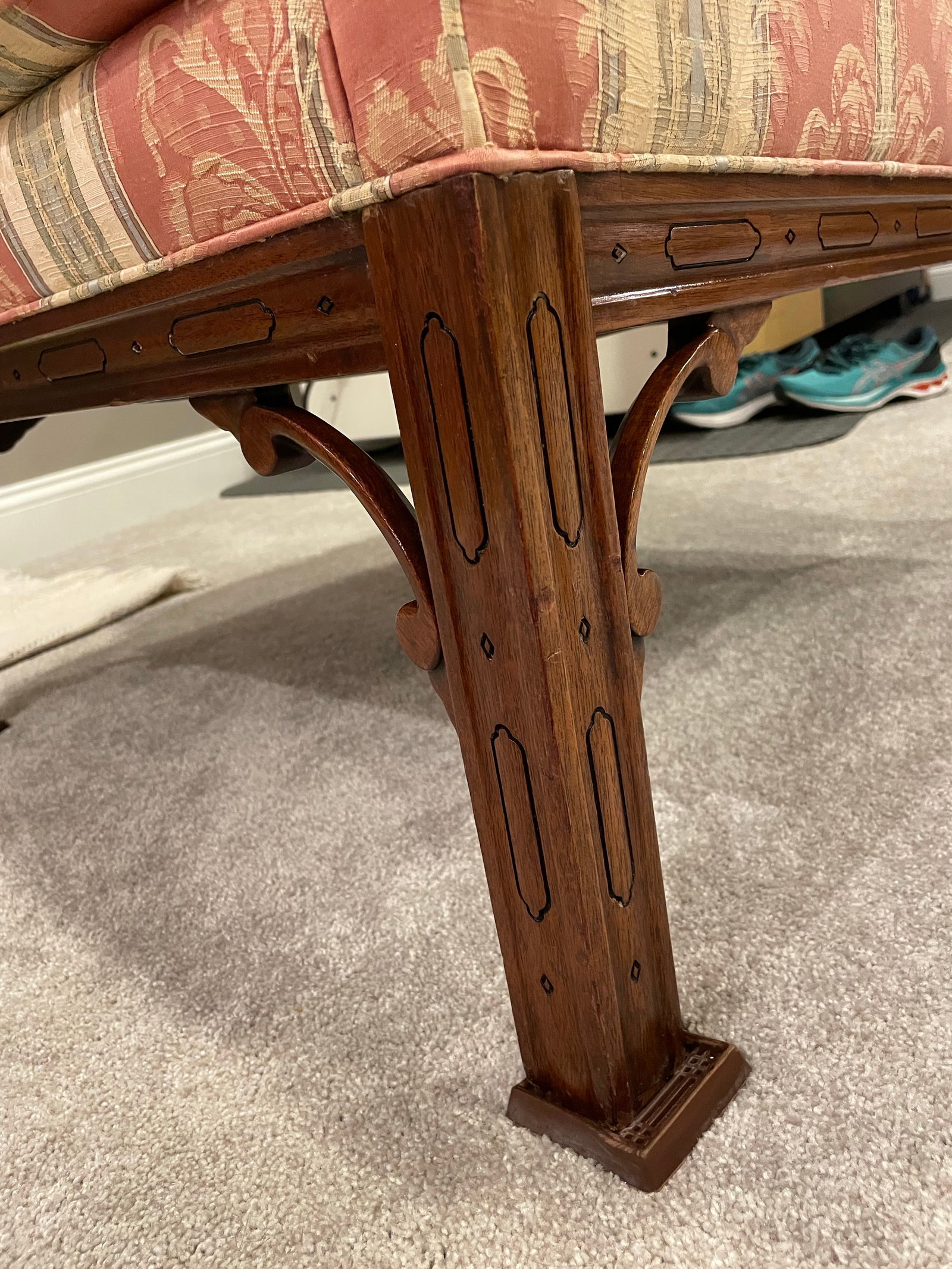 Southwood Chippendale Arm Chair With Mahogany Hand Carved Frame - 6