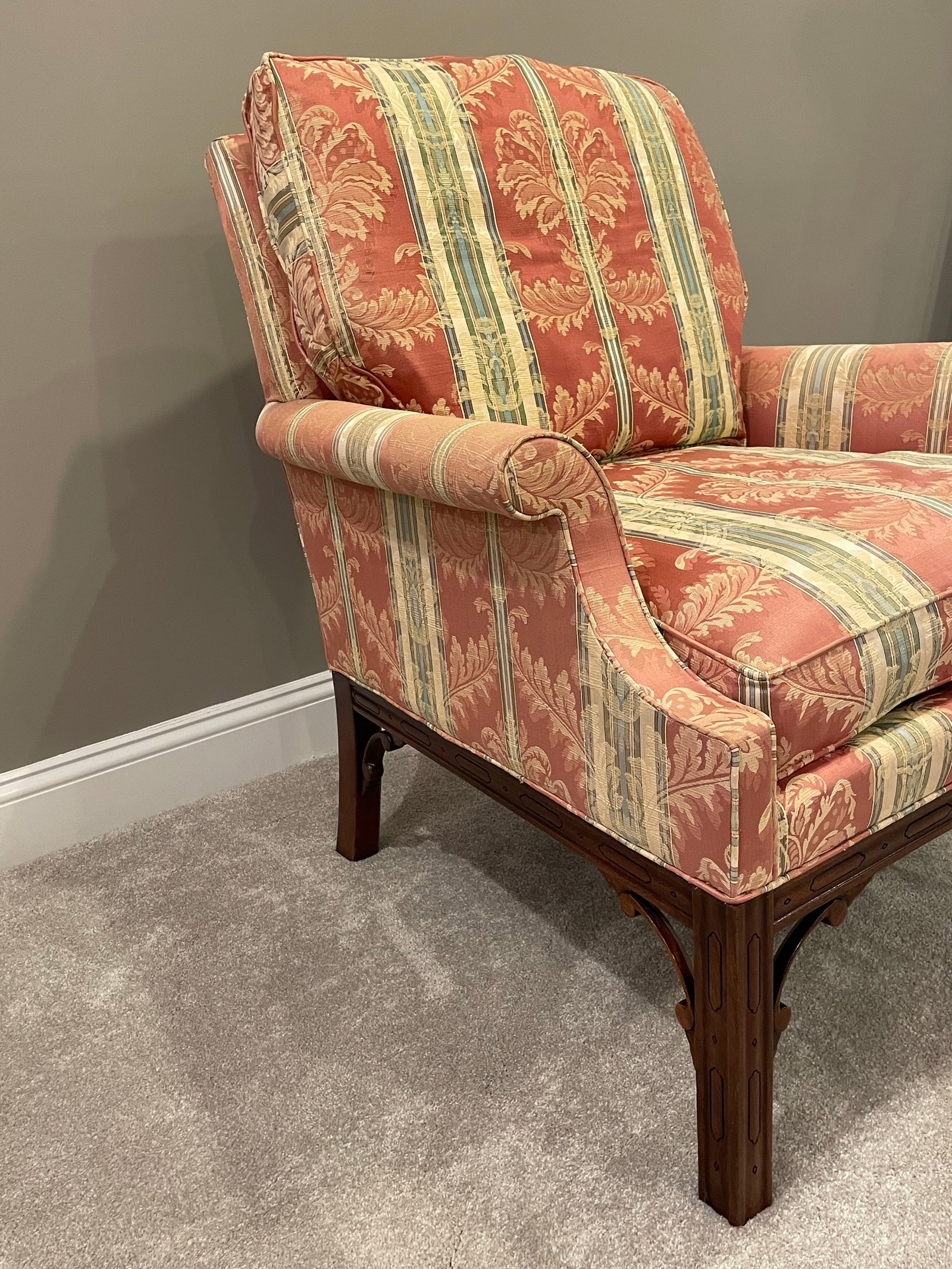 Southwood Chippendale Arm Chair With Mahogany Hand Carved Frame - 8