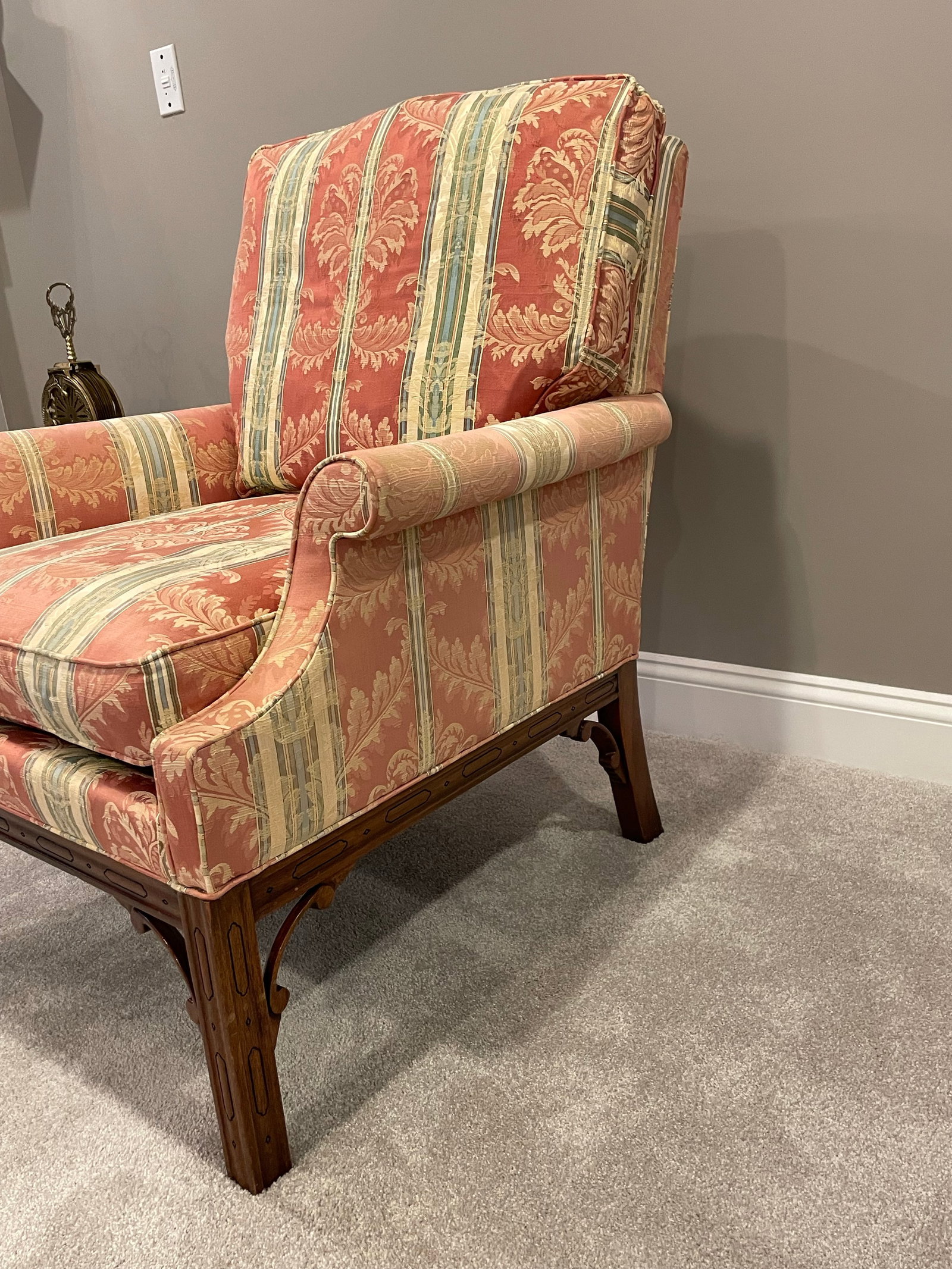 Southwood Chippendale Arm Chair With Mahogany Hand Carved Frame - 9