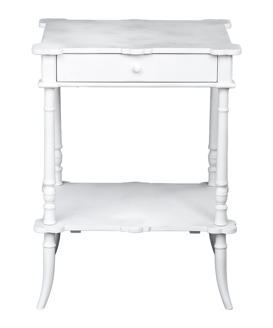 Vintage White Bedside Accent Table - 5
