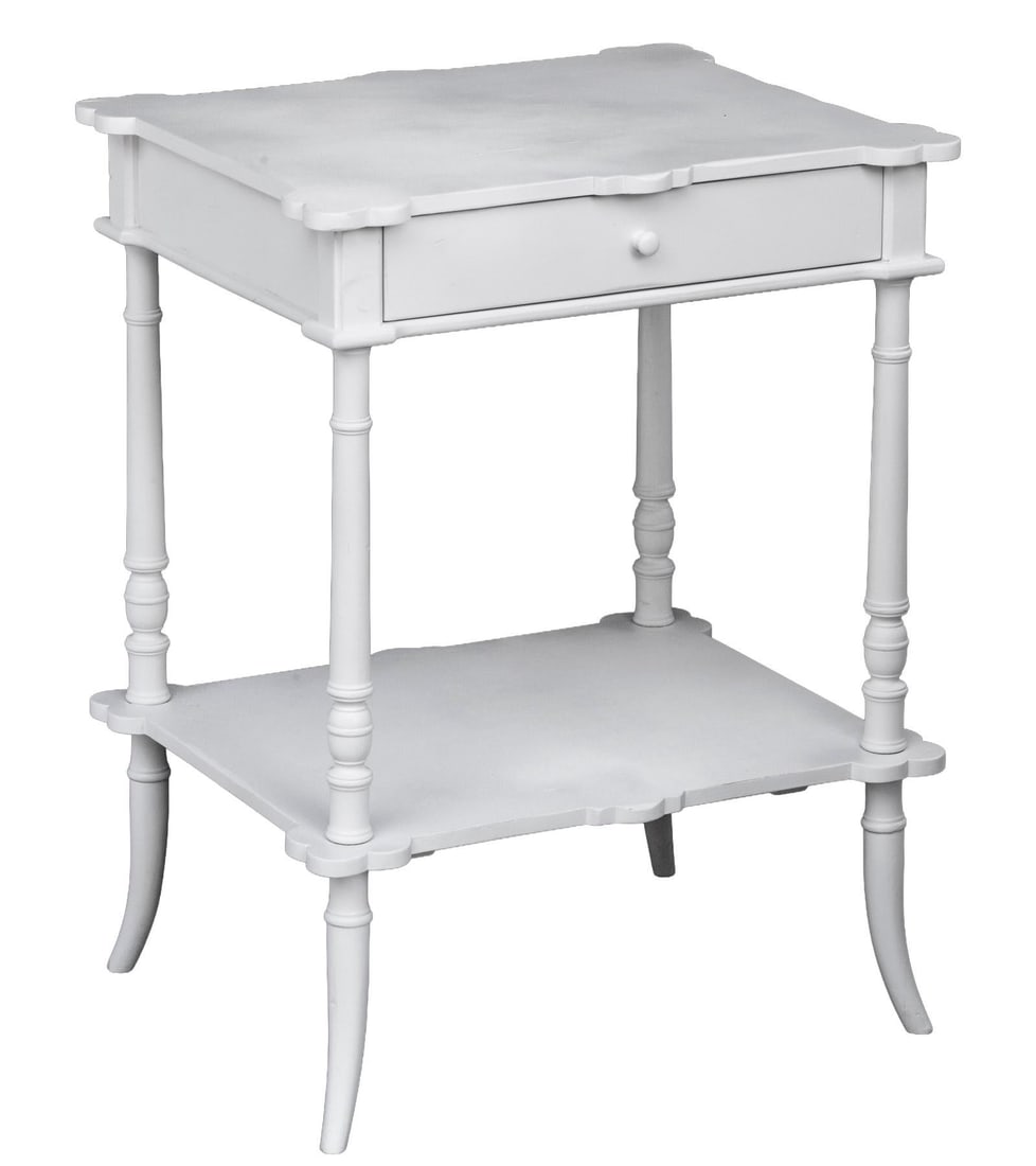 Vintage White Bedside Accent Table - 6