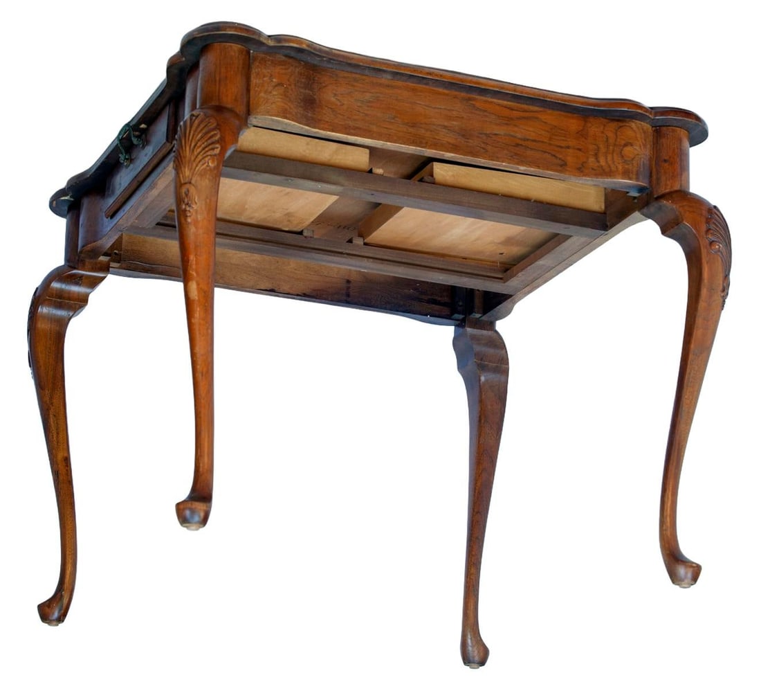 Vintage Wooden Game Table W/2 Drawers - 6