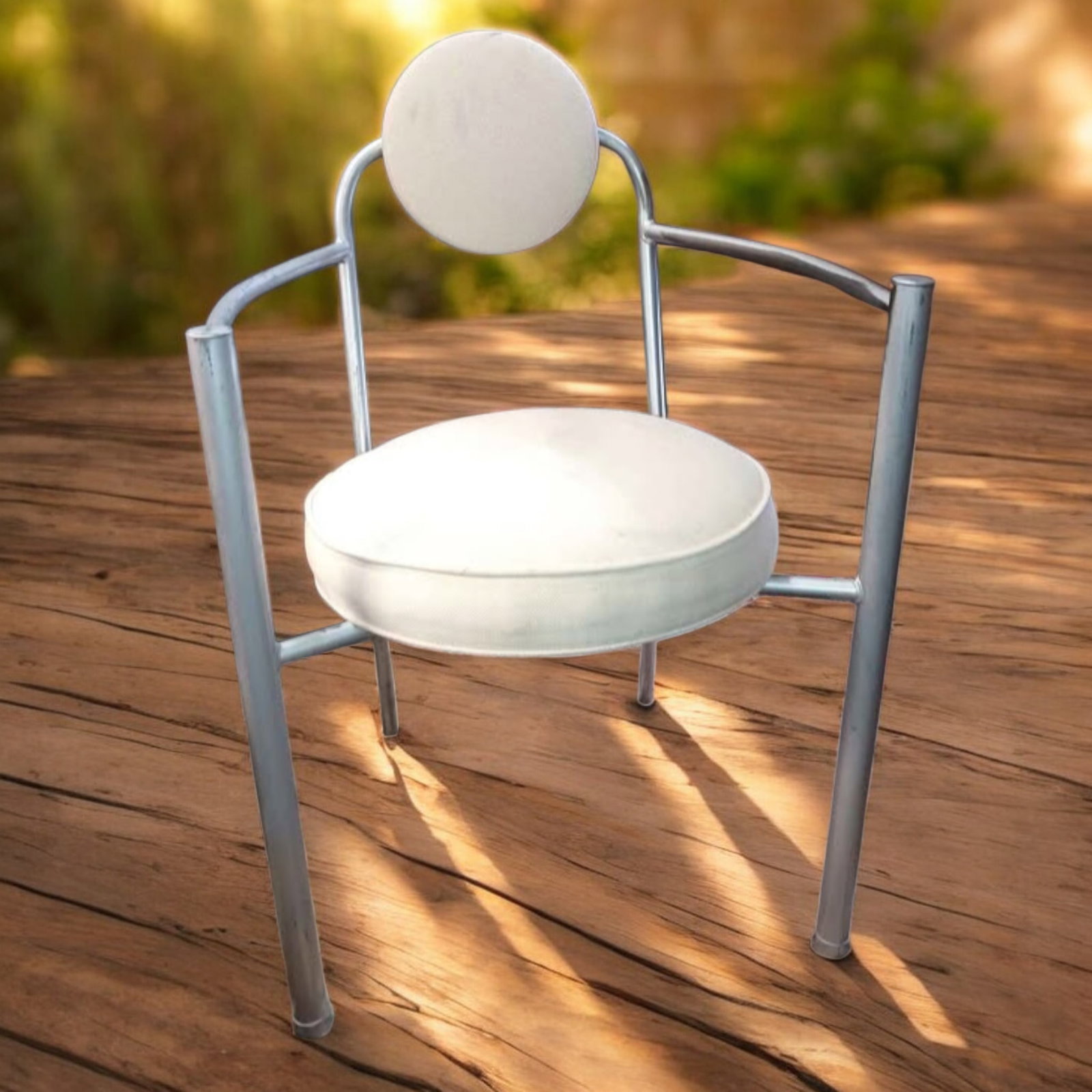 1970s White Circle Bistro Chairs - Set of 2 - 3