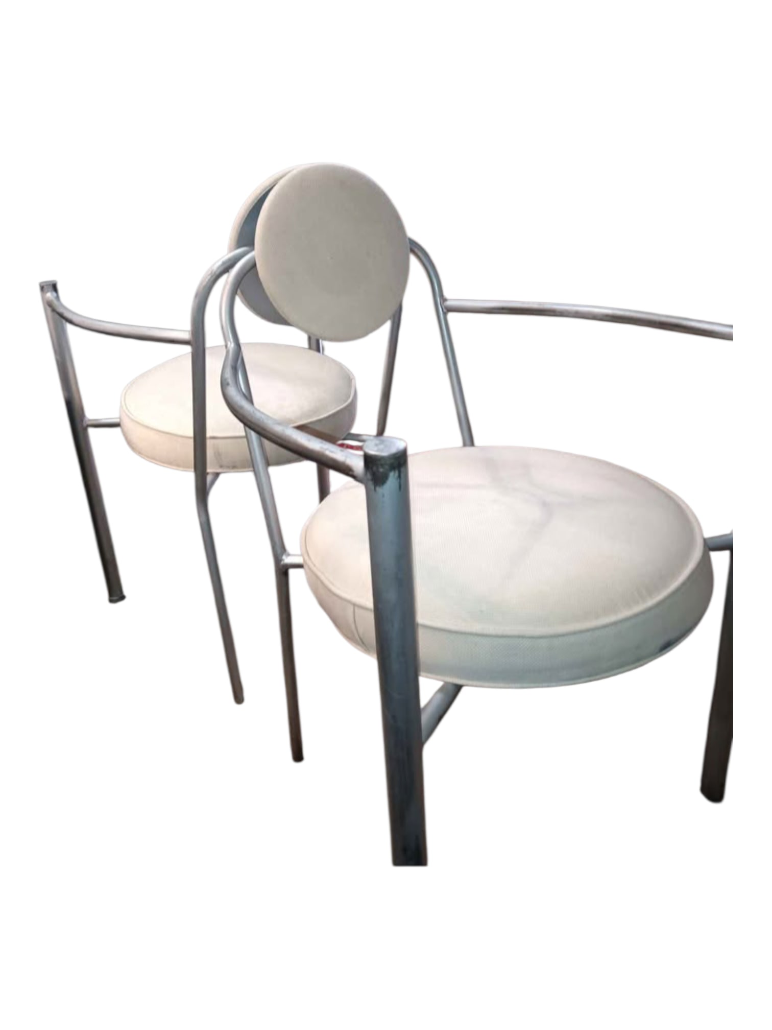 1970s White Circle Bistro Chairs - Set of 2 - 8