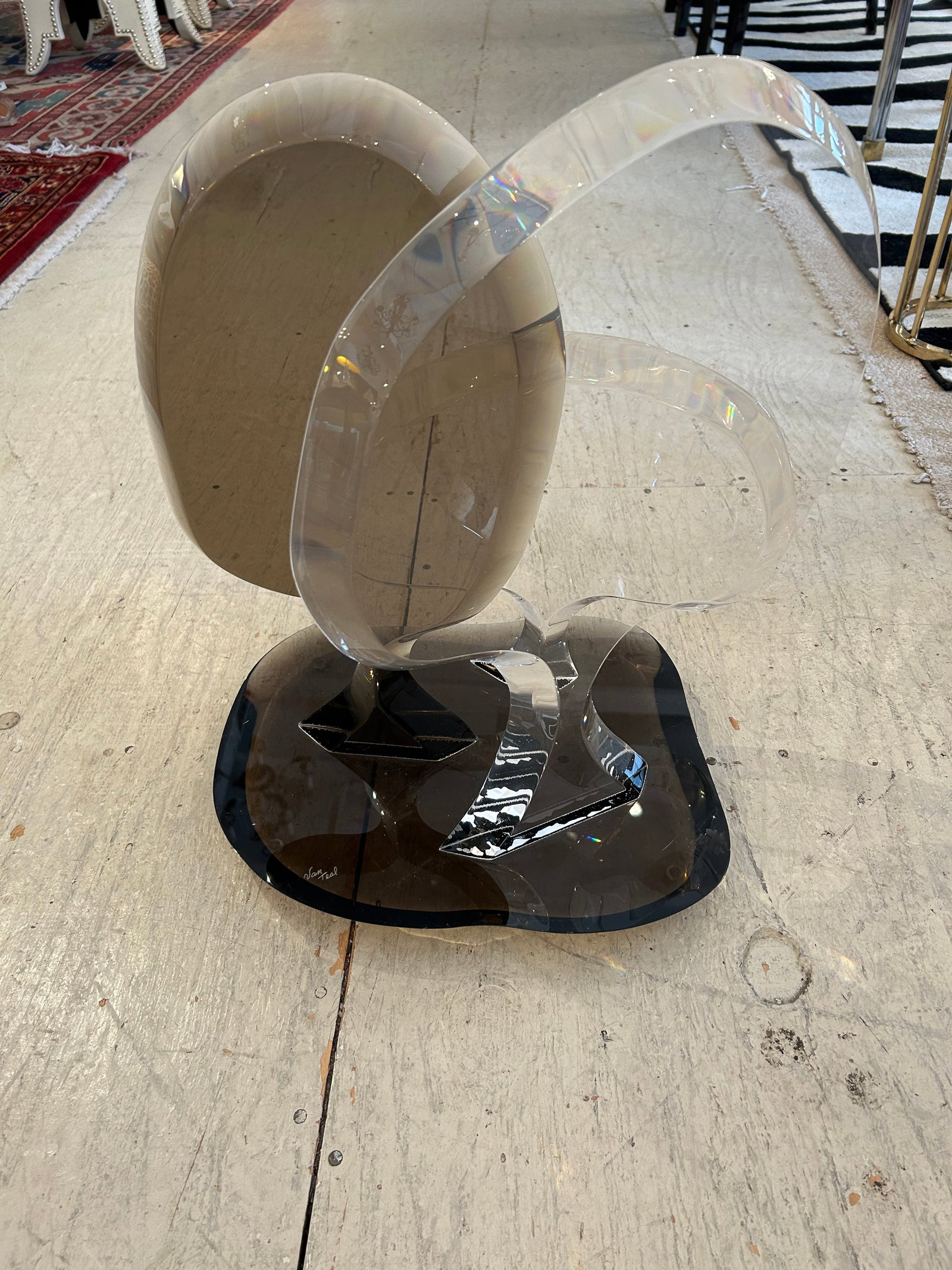 Lucite Abstract Sculpture Signed Van Teal - 5