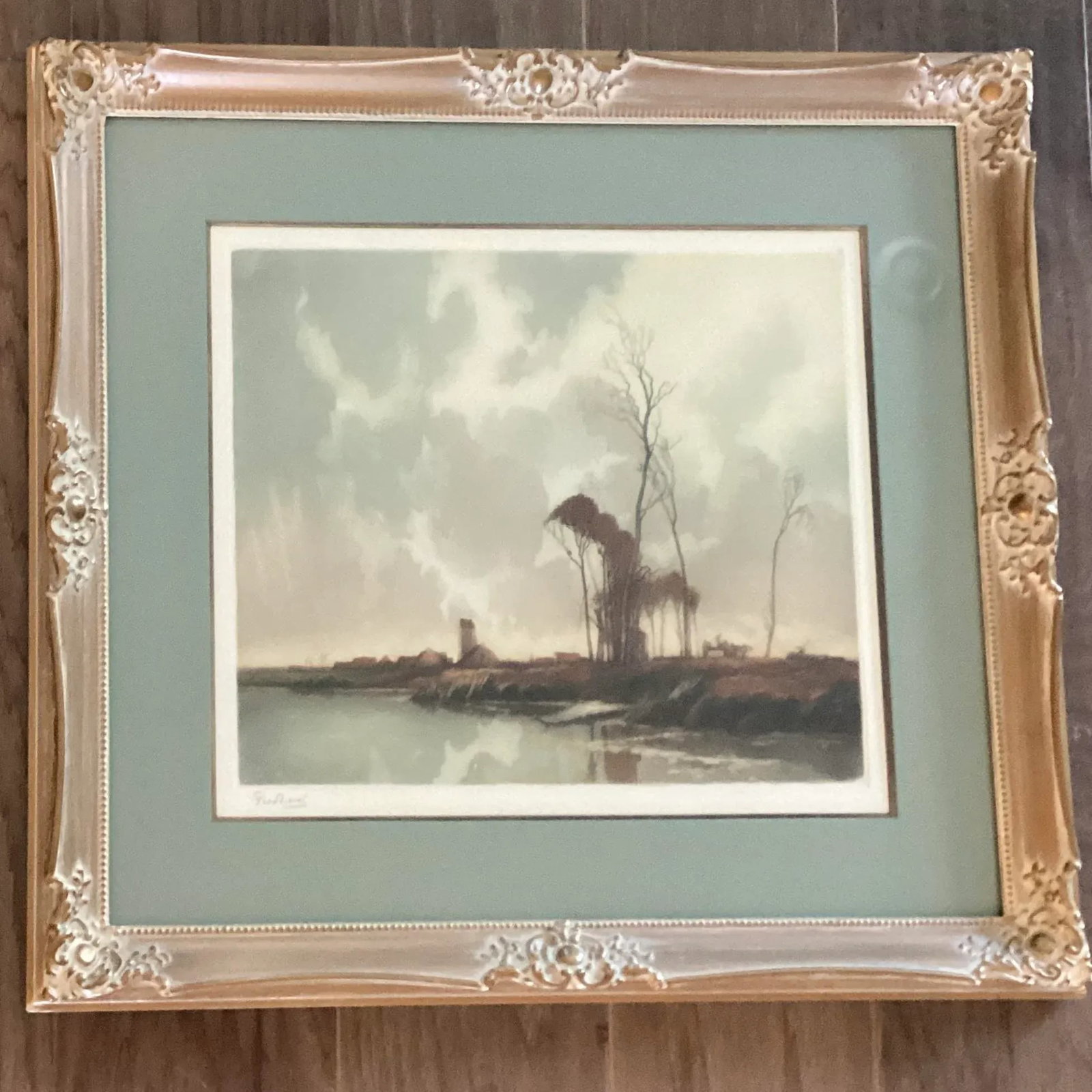 Cloudy Autumn Day on the River Print by Fred Leve - 5