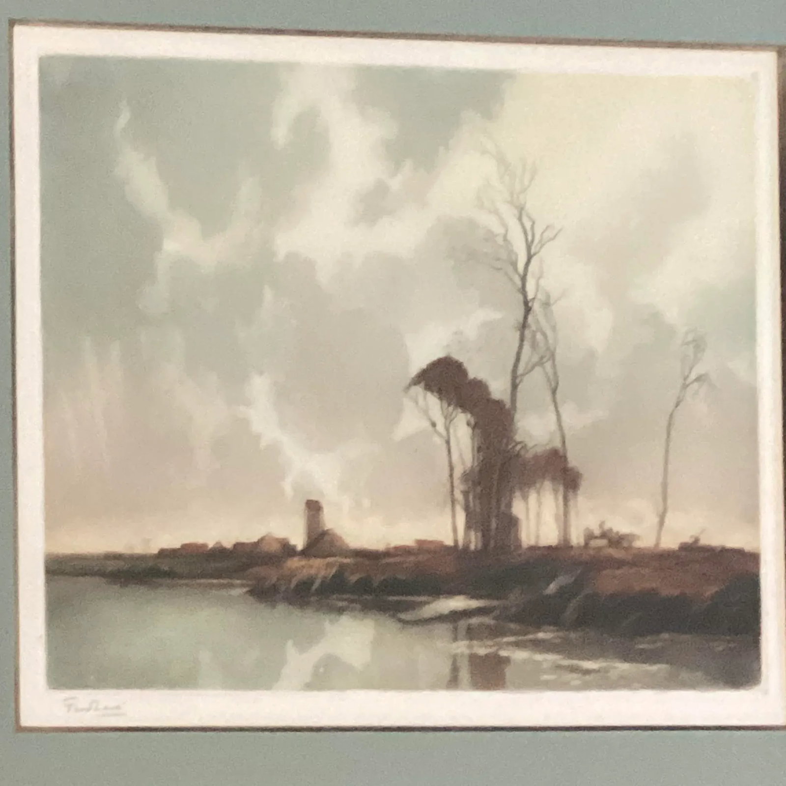 Cloudy Autumn Day on the River Print by Fred Leve - 6