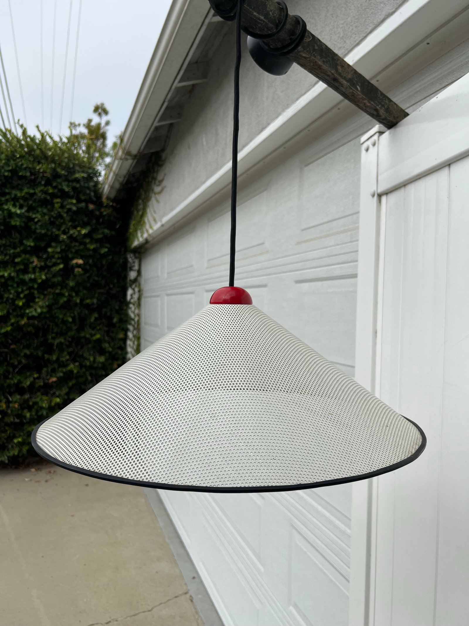 Postmodern Perforated Pendant Light in the Style of Ron Rezek or Mathieu Mategot - 3