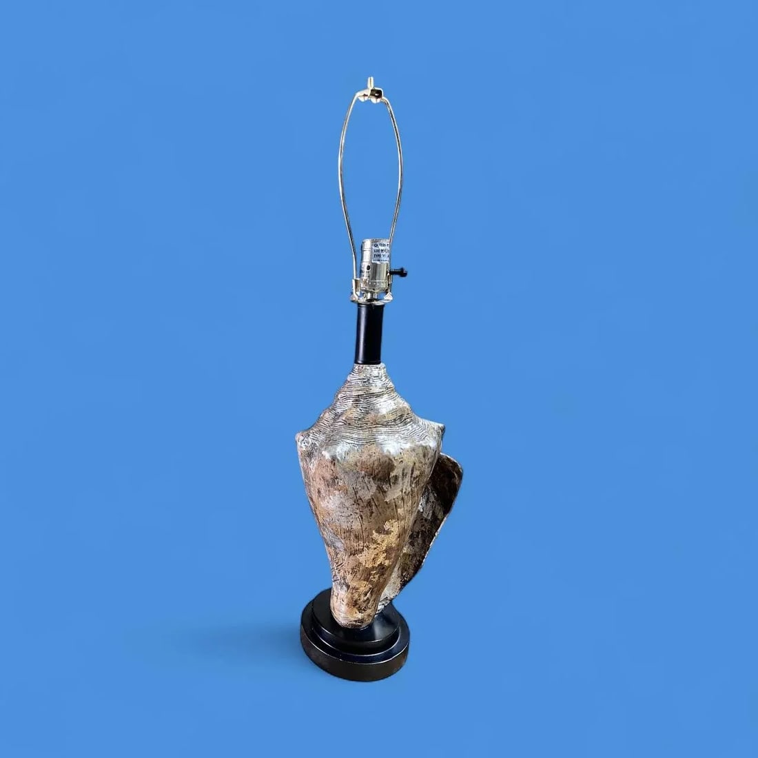 1980s Pair of Vintage, Coastal Metallic Conch Shell Table Lamps - 2
