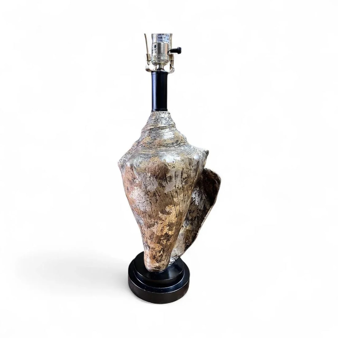 1980s Pair of Vintage, Coastal Metallic Conch Shell Table Lamps - 7