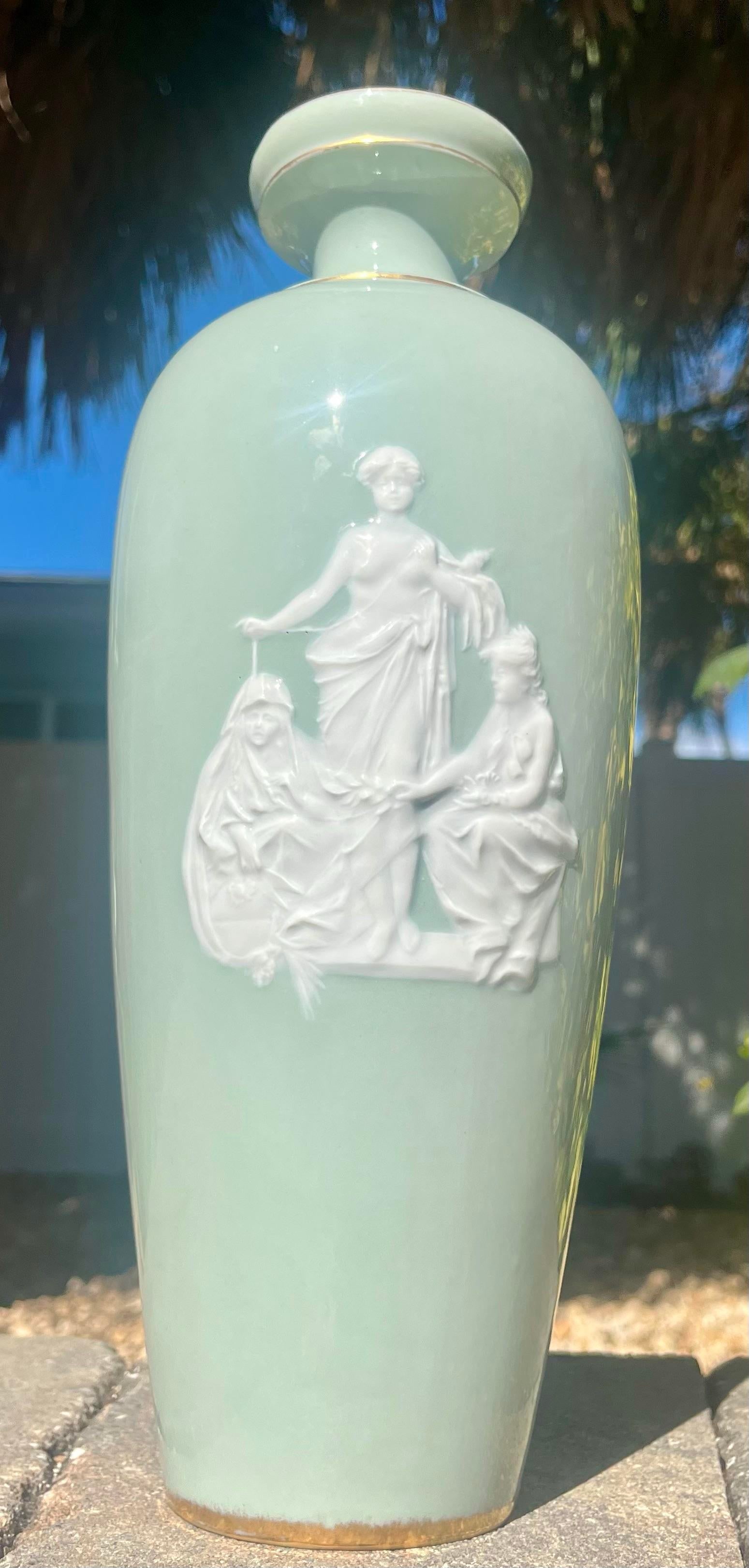 Antique Royal Rudolstadt 12.75" Porcelain Vase - 5