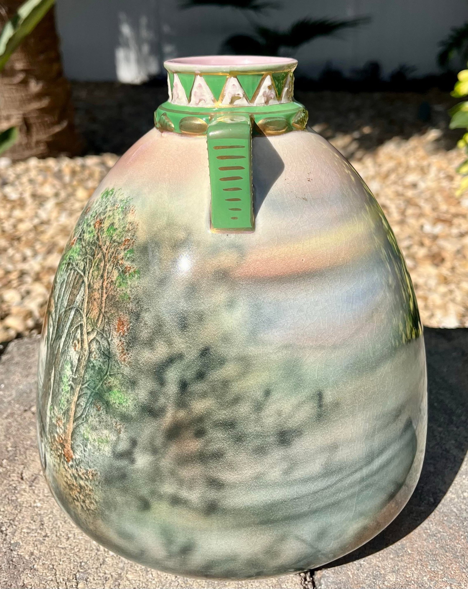 Antique Royal Bonn Handled Porcelain Vase - 7