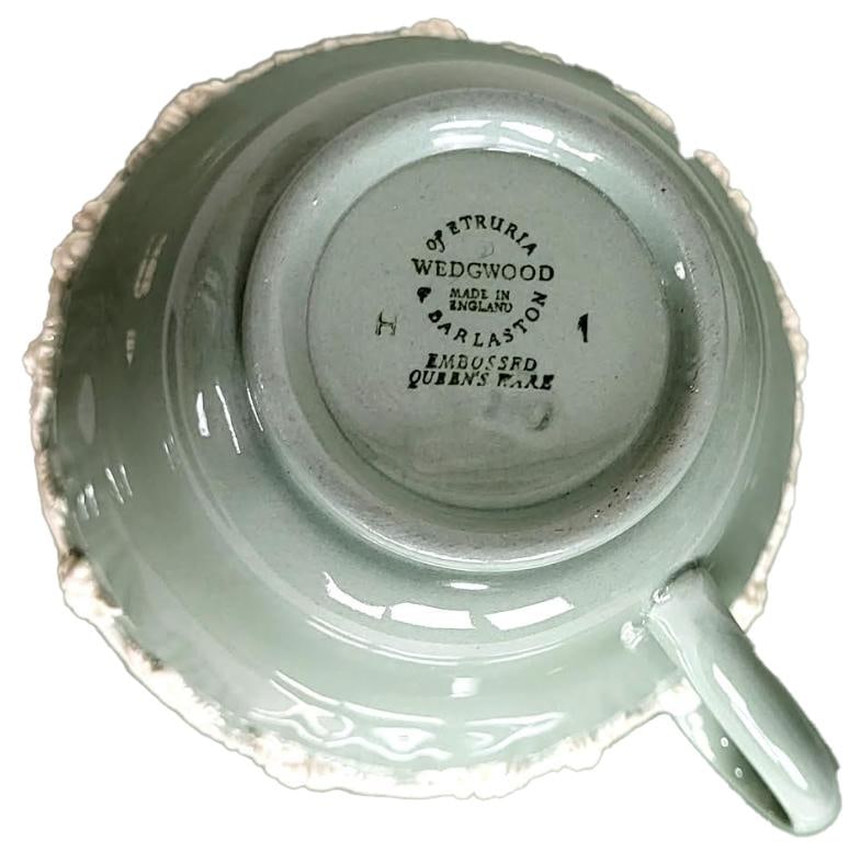Footed Cup Cream Color on Celadon (Shell Edge) by Wedgwood -Set of 8 - 2