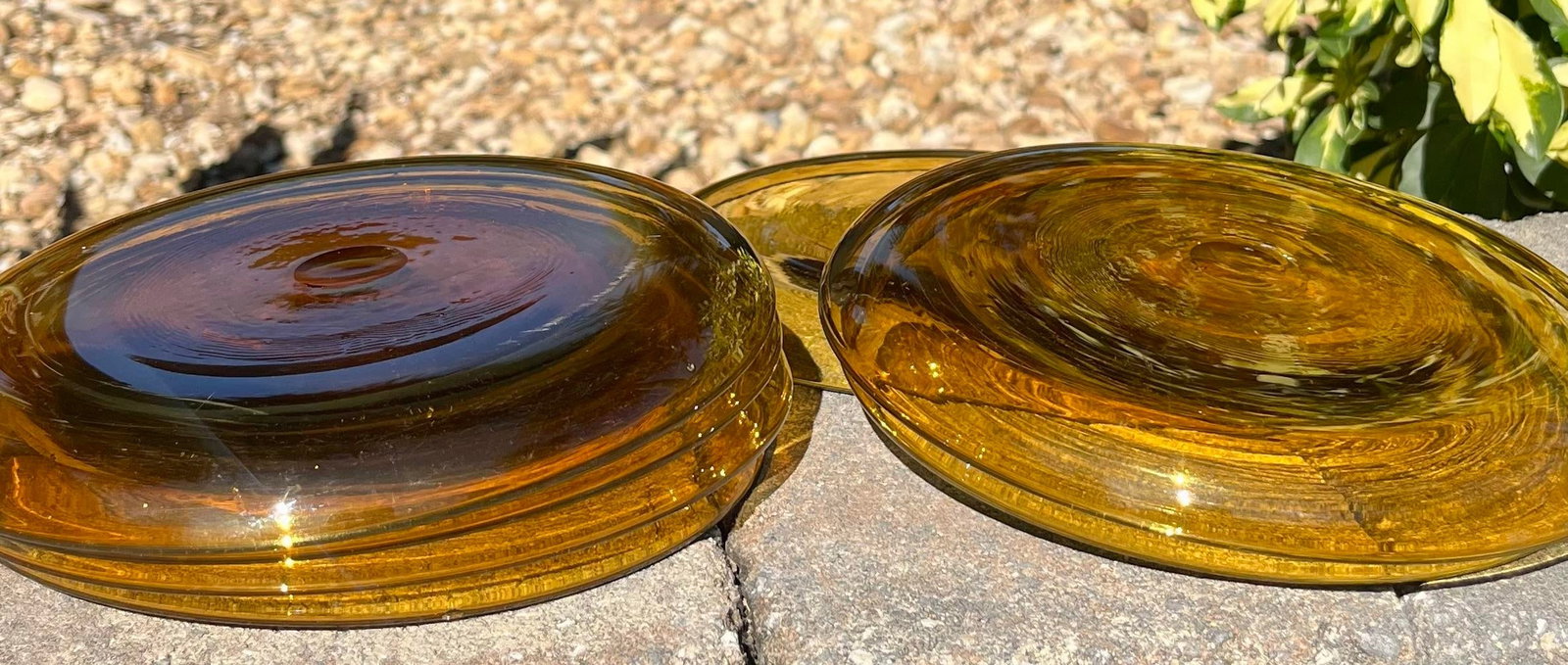 Mid 20th Century 7-Vintage Amber Glass 8" Curved Plate Set - 9