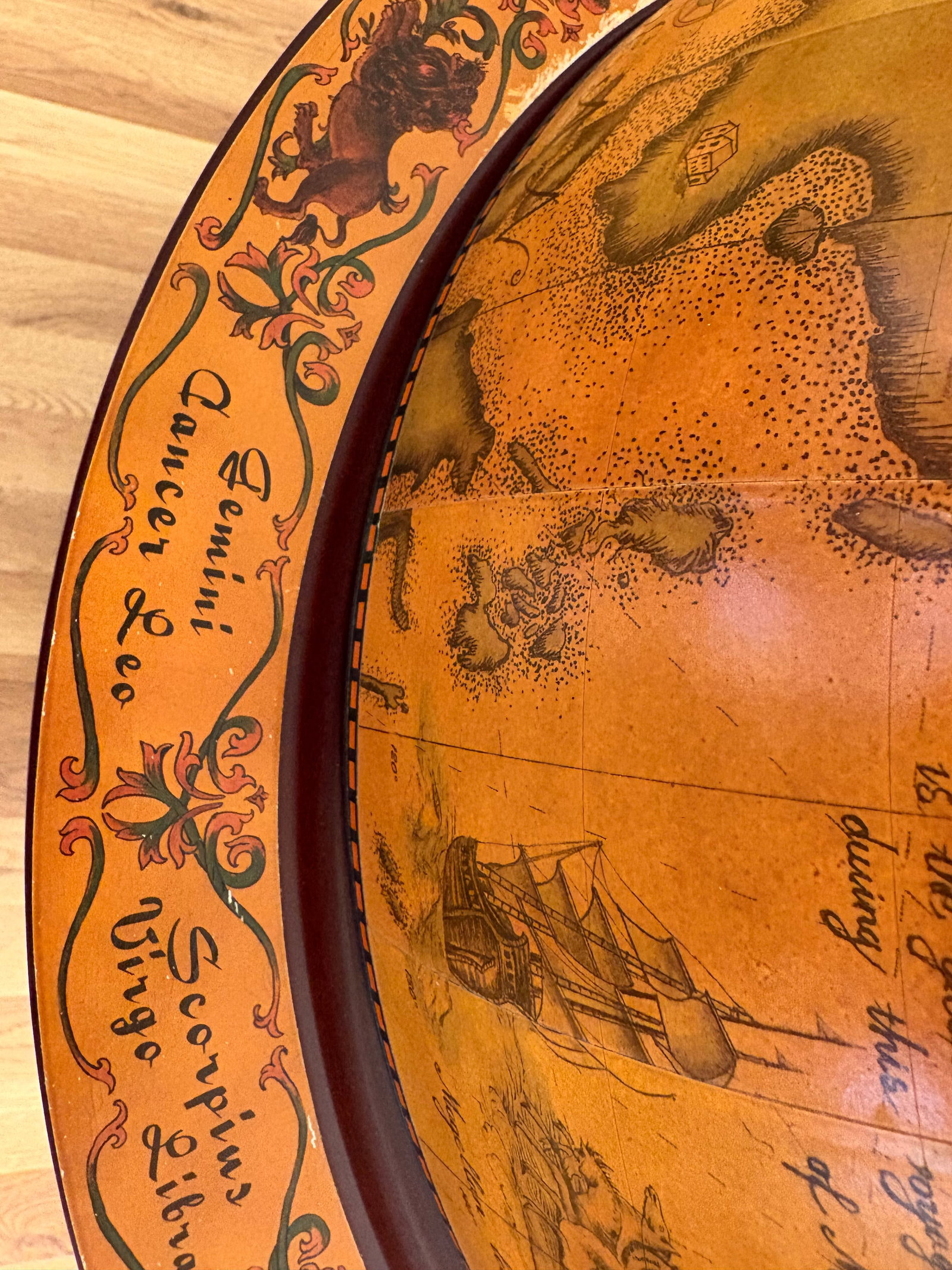 Vintage Globe Liquor Cart on Wheels - 3