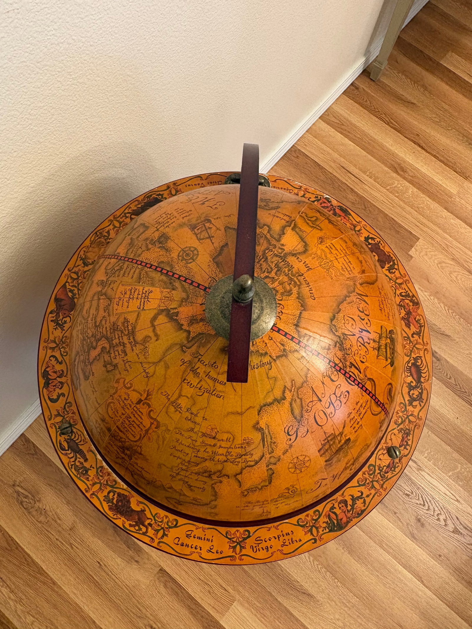 Vintage Globe Liquor Cart on Wheels - 4