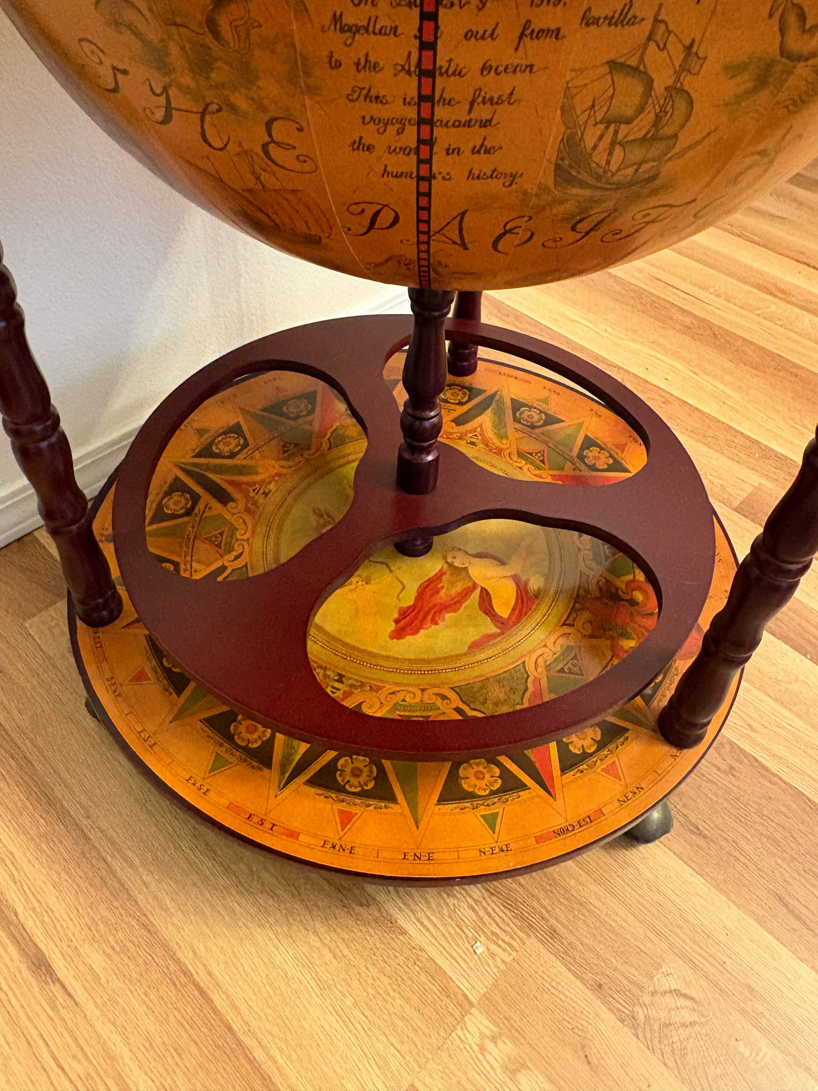 Vintage Globe Liquor Cart on Wheels - 5