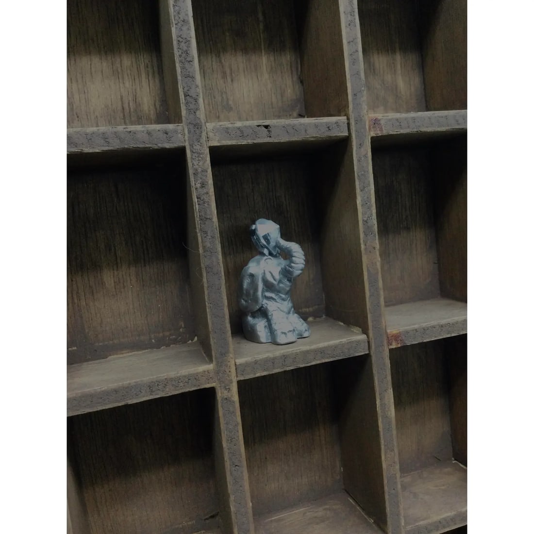 Hand Crafted Antique Wood Christmas Tree Wall Display for Miniatures - 5
