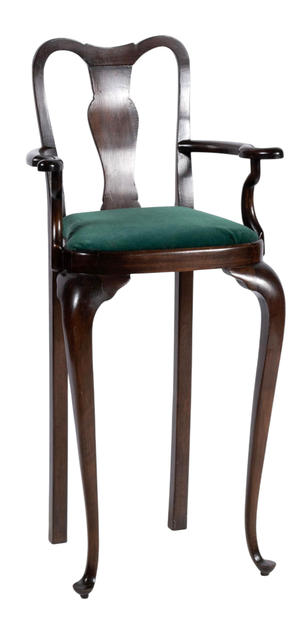 Antique English 19th Century Queen Anne Style Mahogany Child's High Chair - 20" X 16" X 42" - 2