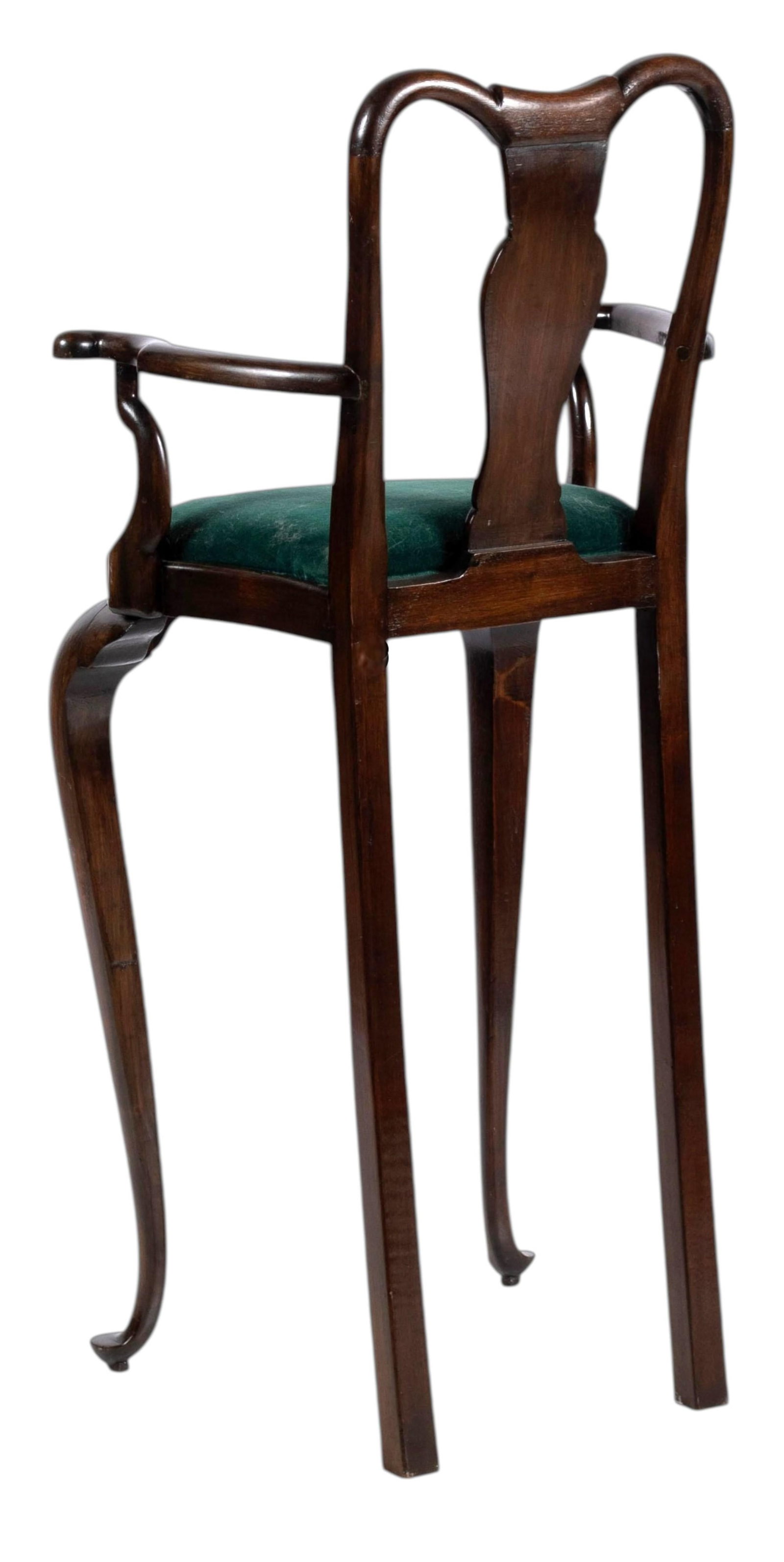 Antique English 19th Century Queen Anne Style Mahogany Child's High Chair - 20" X 16" X 42" - 3