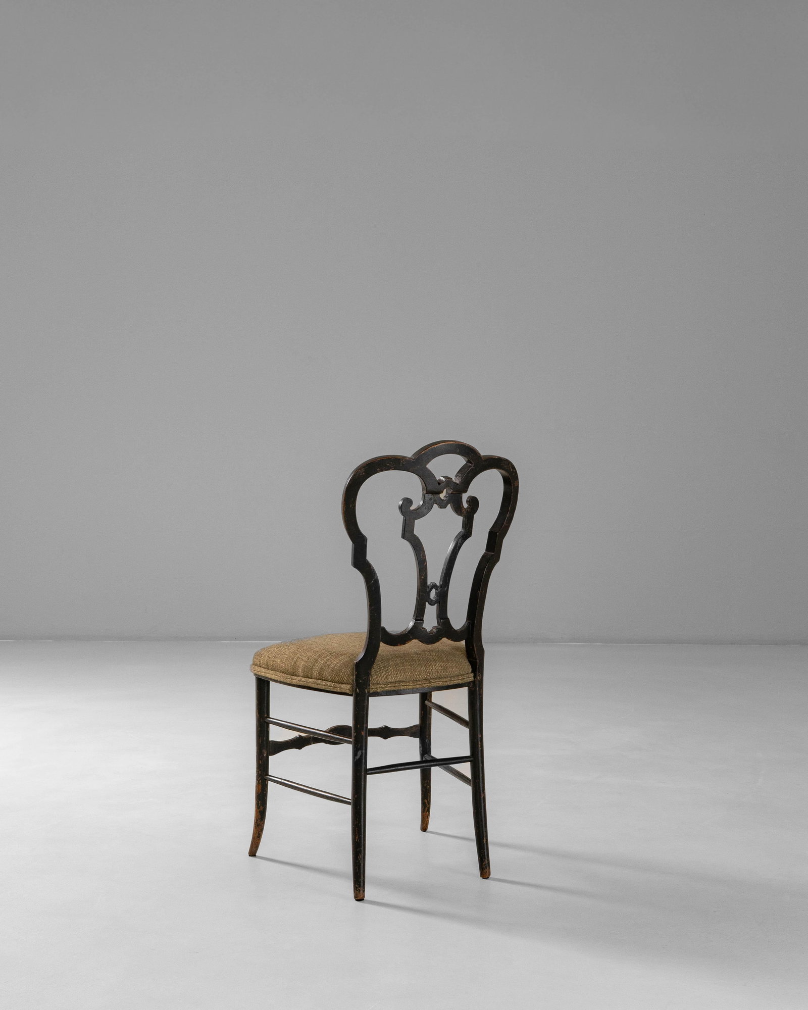 1860s French Baroque Revival Wooden Chair With Upholstered Seat - 3