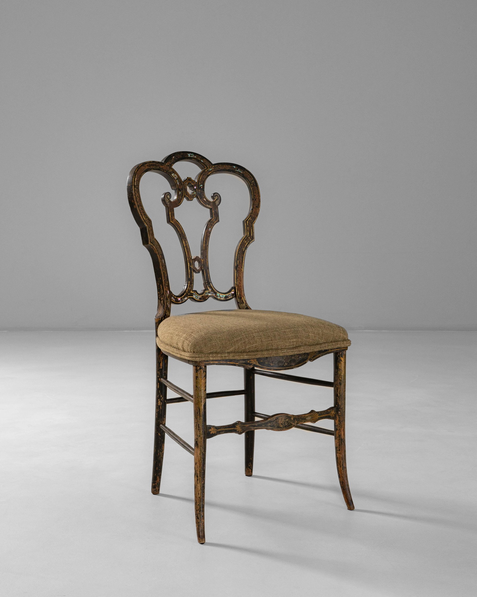 1860s French Baroque Revival Wooden Chair With Upholstered Seat - 7