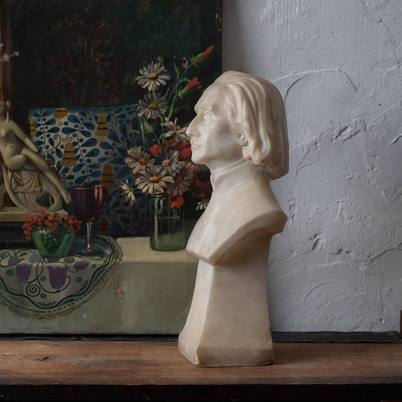 Franz Liszt Marble Bust, 19th Century - 7
