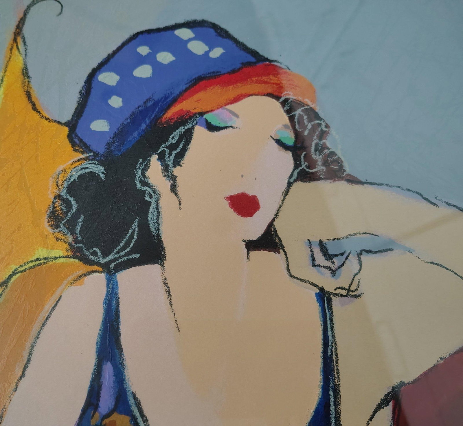 Large Signed Itzchak Tarkay Serigraph - Elegance III - Limited Edition 75/350 - Seated Woman Fine Ar - 5