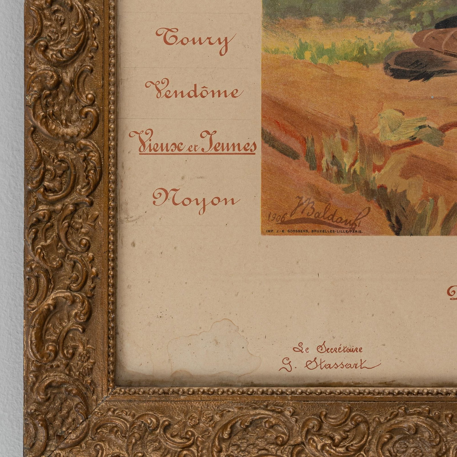 20th Century Belgian Artwork With Wooden Frame - 3