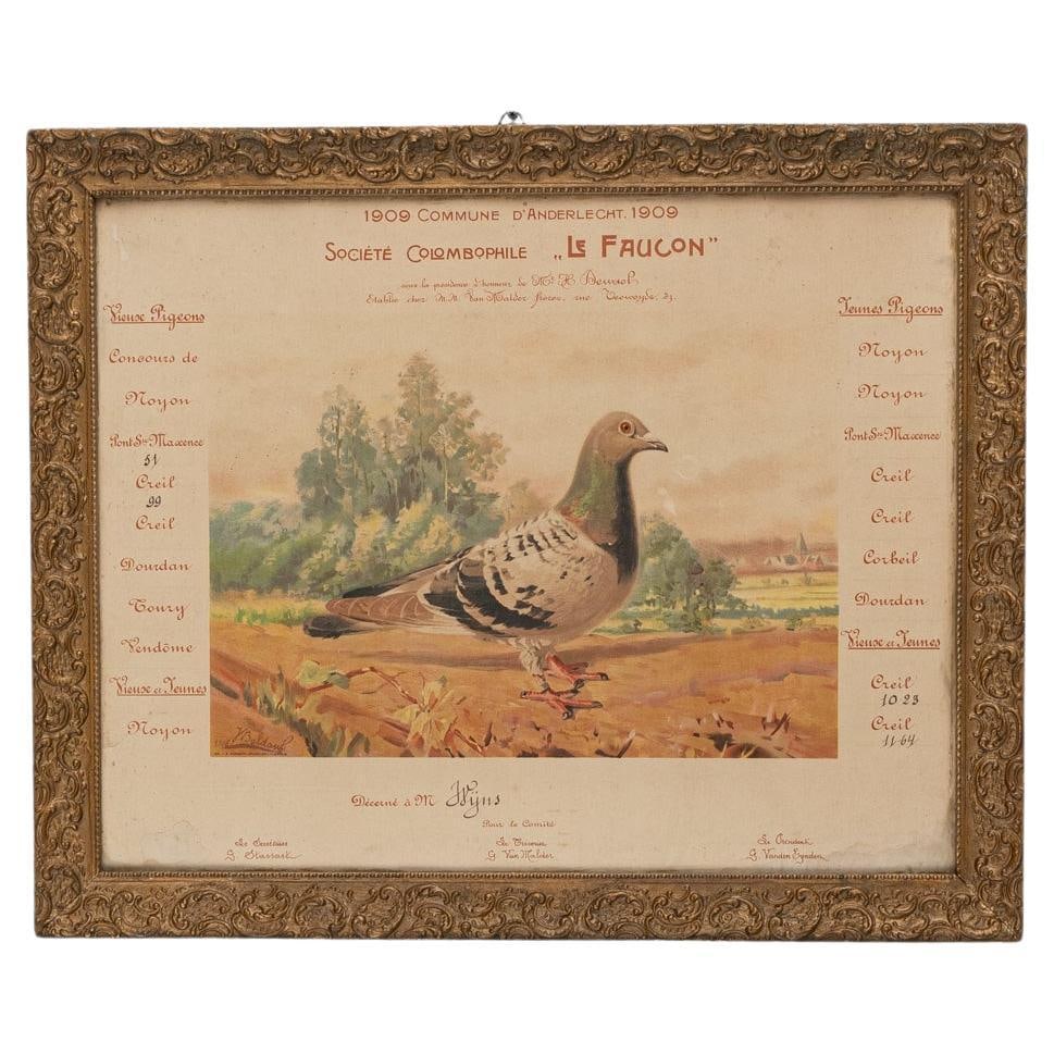 20th Century Belgian Artwork With Wooden Frame - 6