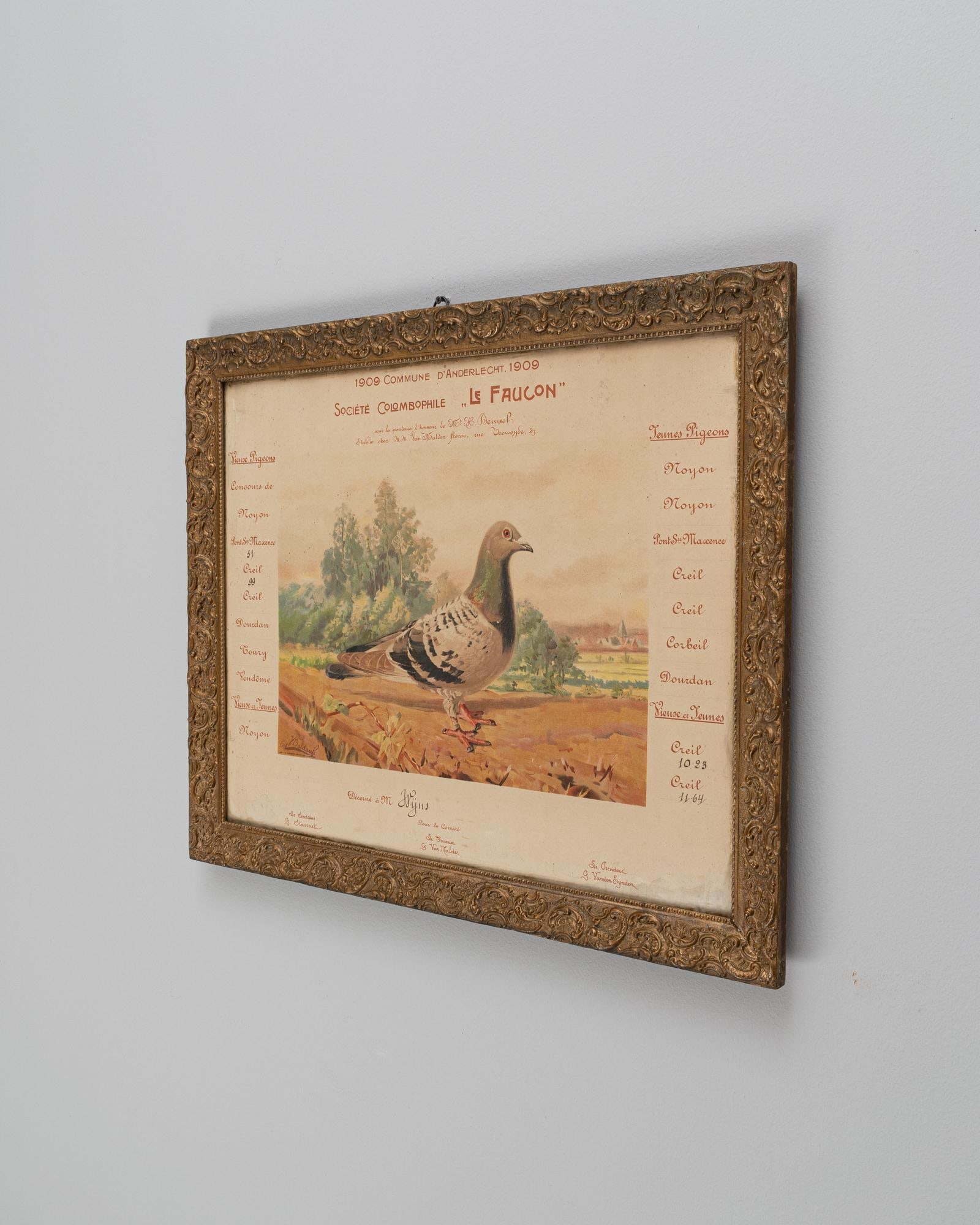 20th Century Belgian Artwork With Wooden Frame - 7
