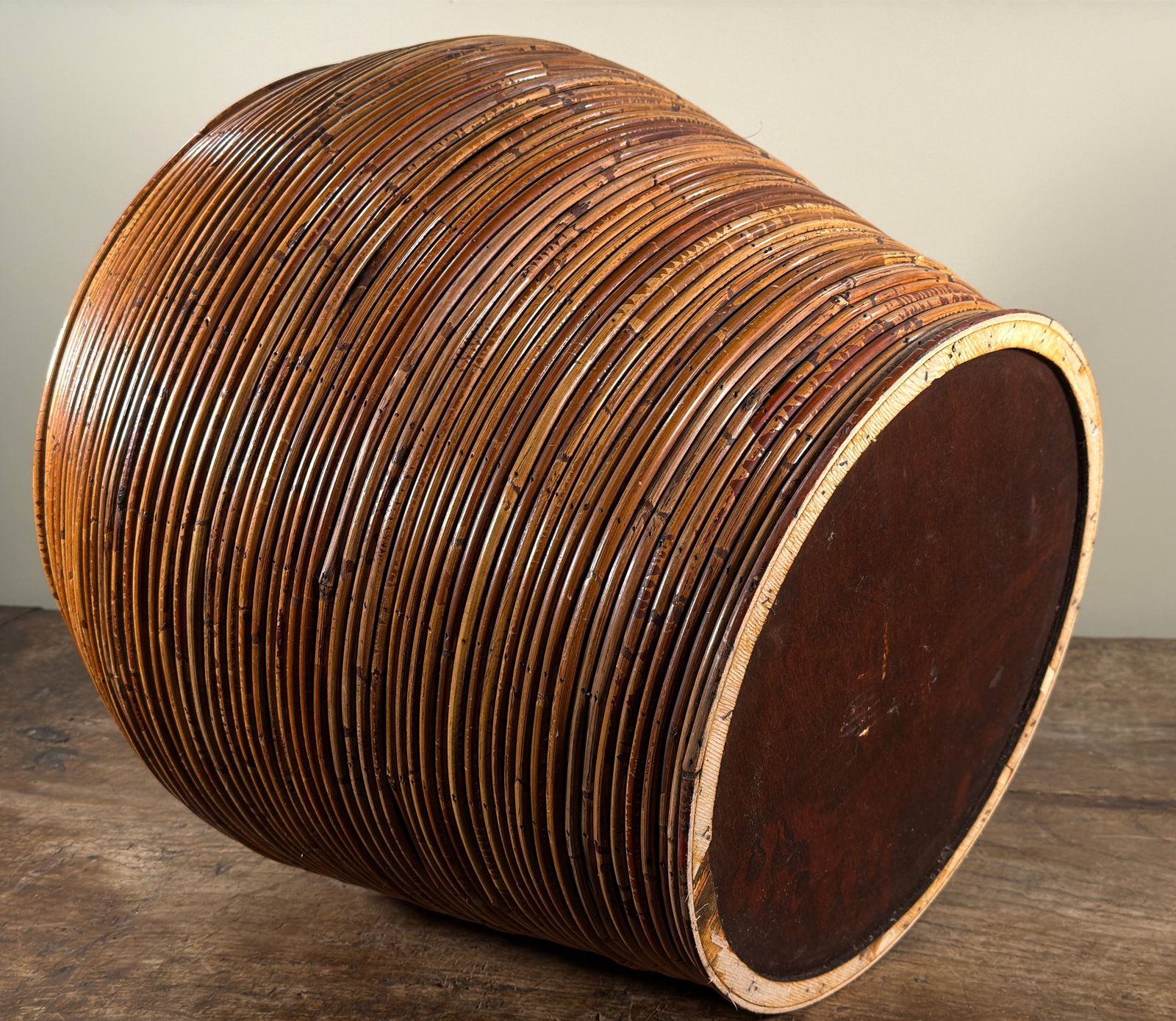 Large Vintage Pencil Reed Floor Planter Cache Pot - 8