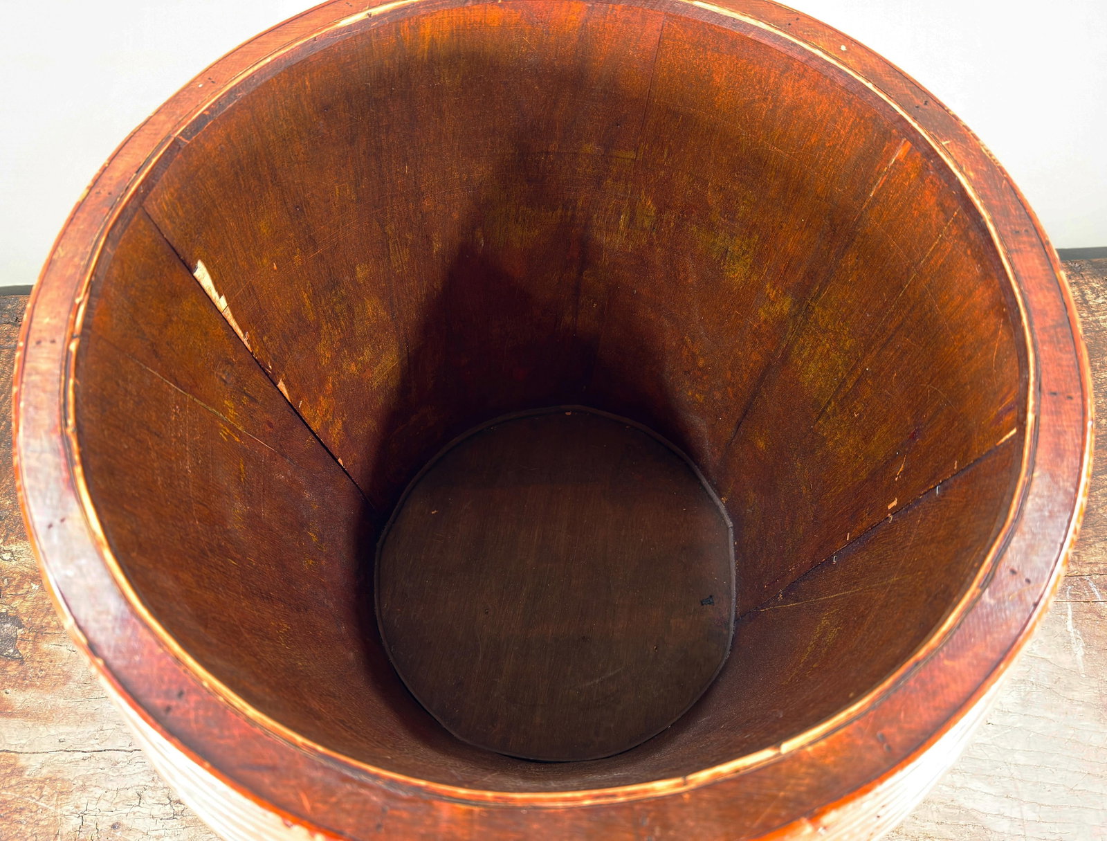 Large Vintage Pencil Reed Floor Planter Cache Pot - 9