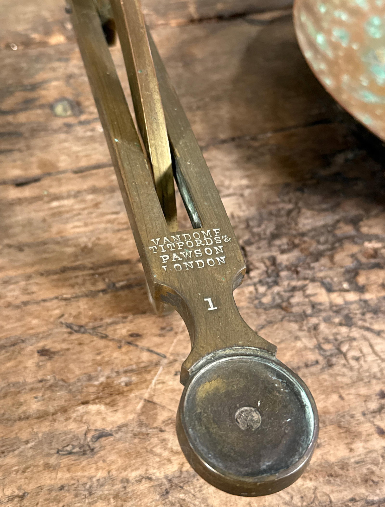 Antique Vandome Titford and Pawson London Brass Apothecary Balance Scale - 2