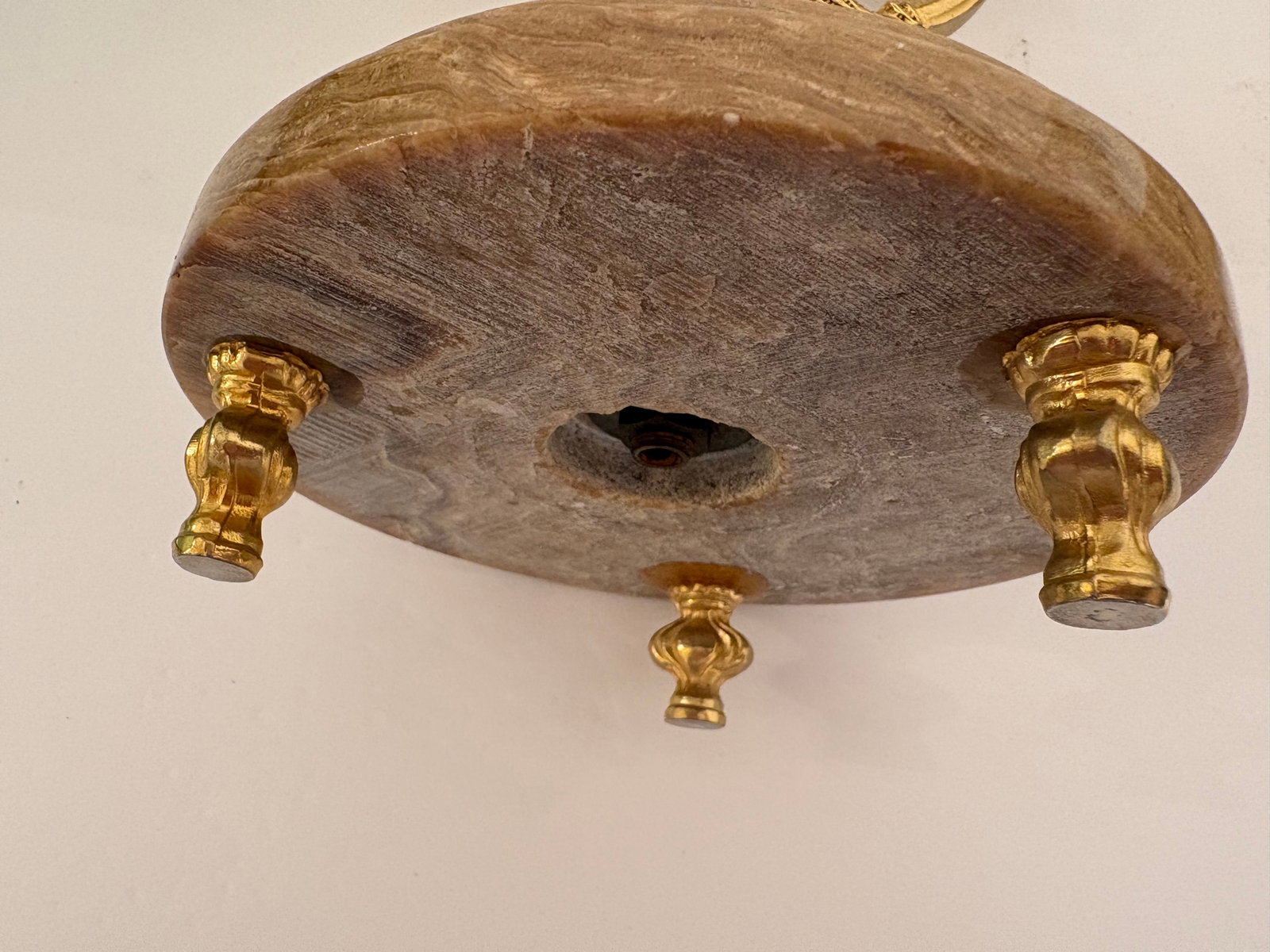 1960s Hollywood Regency Palm Tree Brass Candleabras on a Marble Base - A Pair - 6