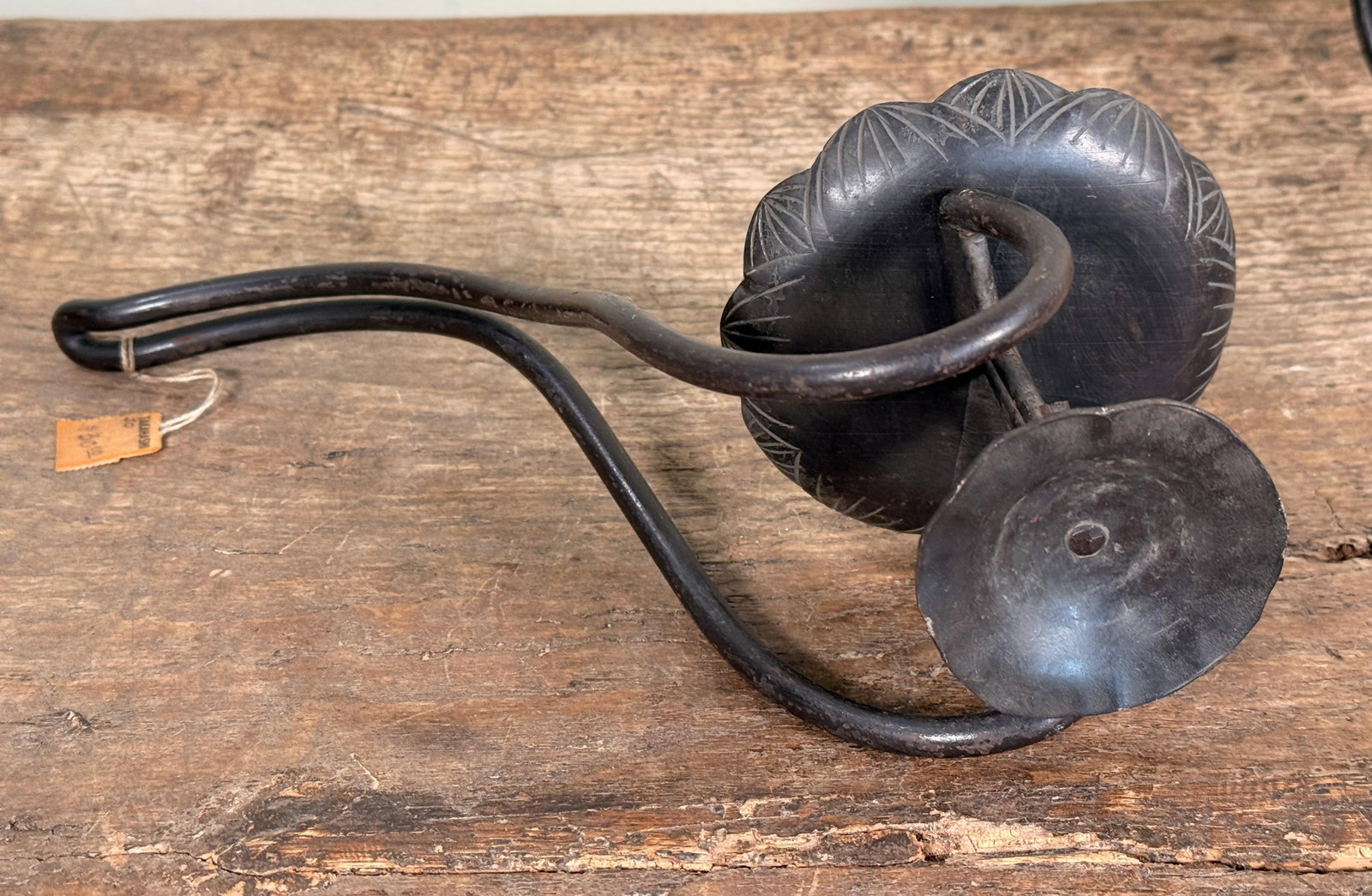 Vintage 1950s Japanese Hand Forged Iron Taper Candle Holders for Wall or Table - A Pair - 9