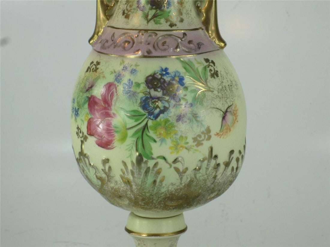 1930s Beckwith China Victorian Style Hand Painted Gold Urn Porcelain - 9
