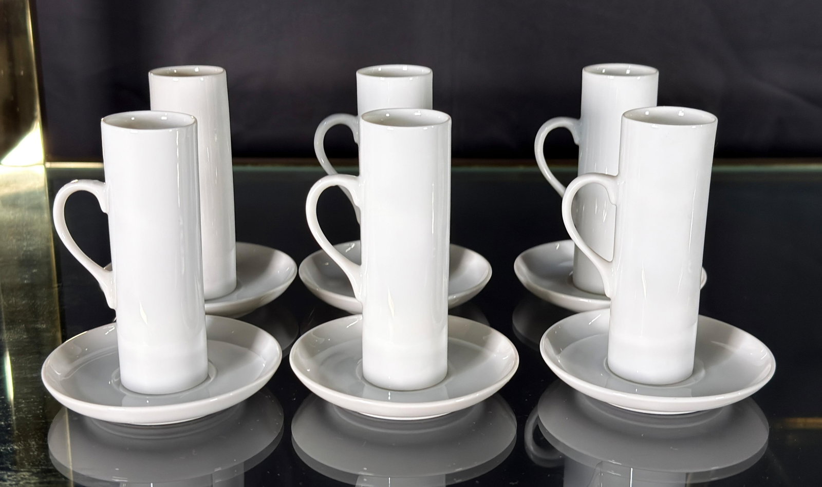 LaGardo Tackett for Schmid Porcelain Demitasse Espresso Cups and Saucers, 1960s - Set of 6 - 3